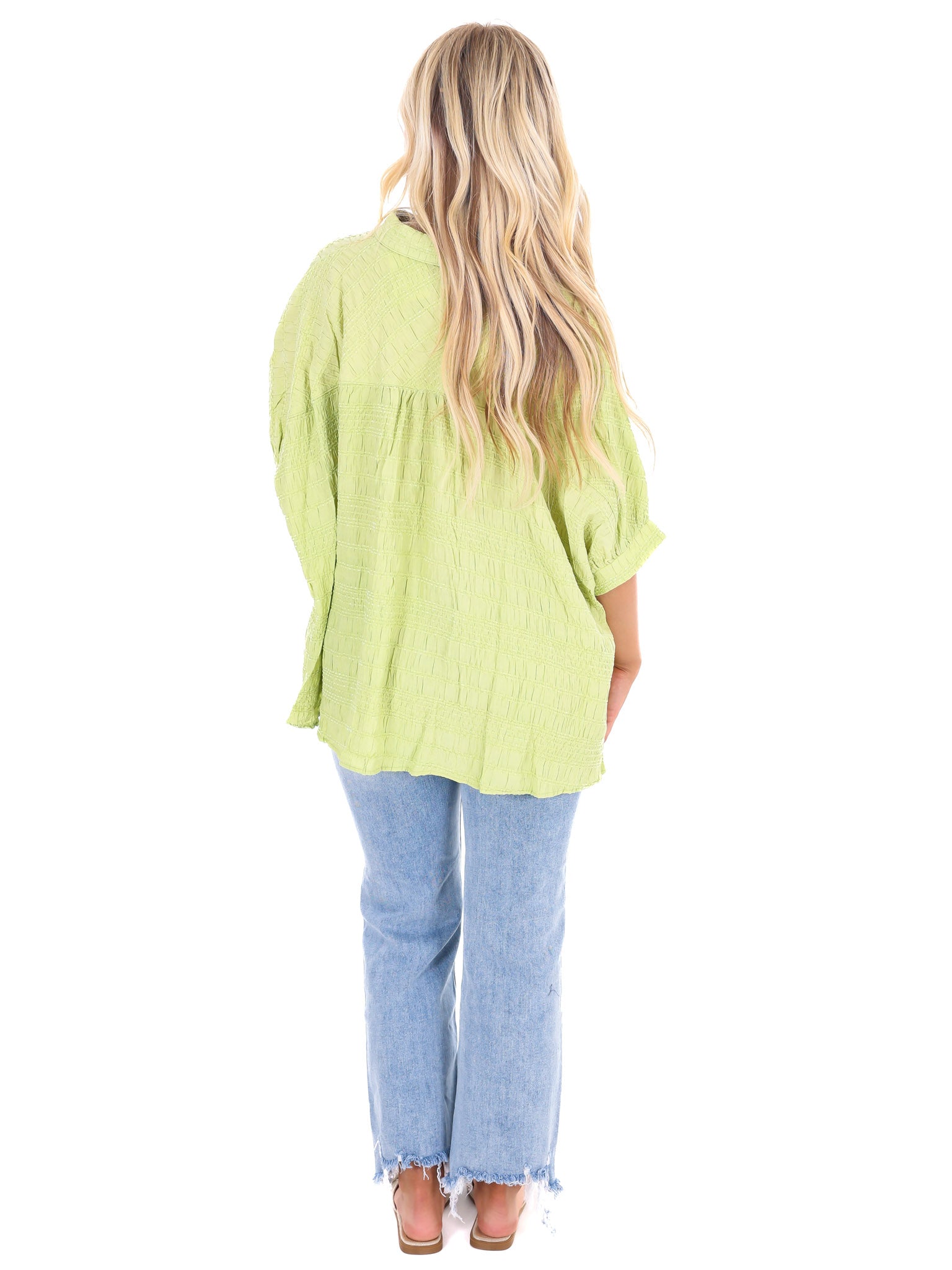 Slow it Down Textured Button Down Top