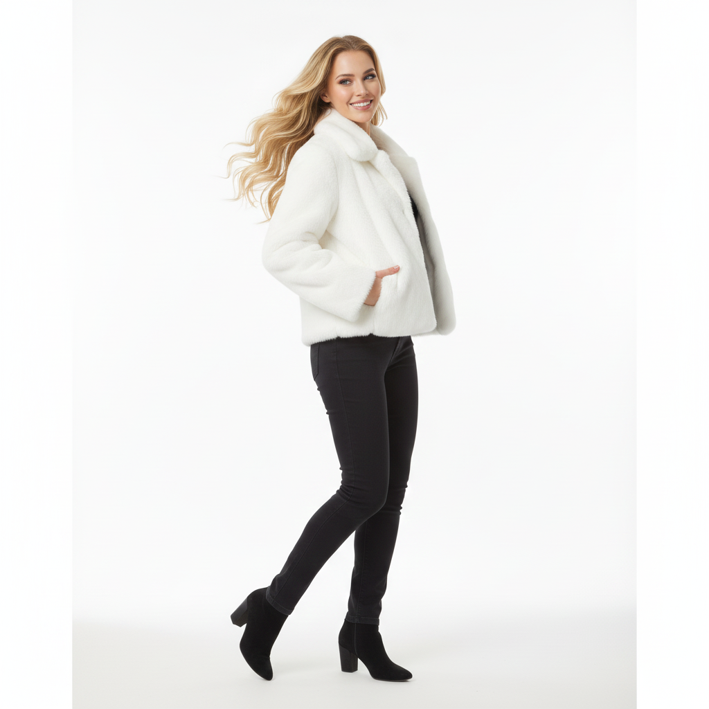 Loose Lapel Button Embellished Brown Long-Sleeved Jacket for Women’s Autumn and Winter Collection