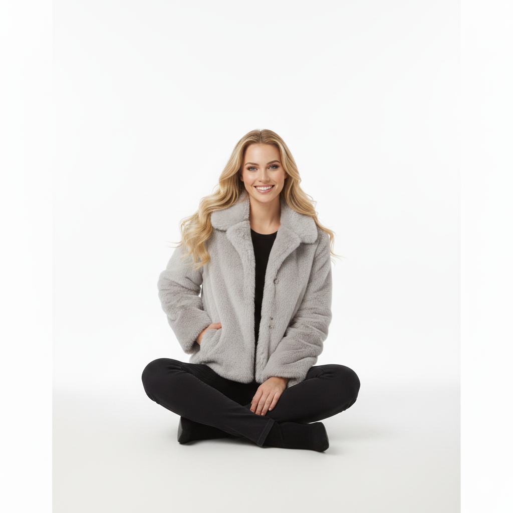 Loose Lapel Button Embellished Brown Long-Sleeved Jacket for Women’s Autumn and Winter Collection