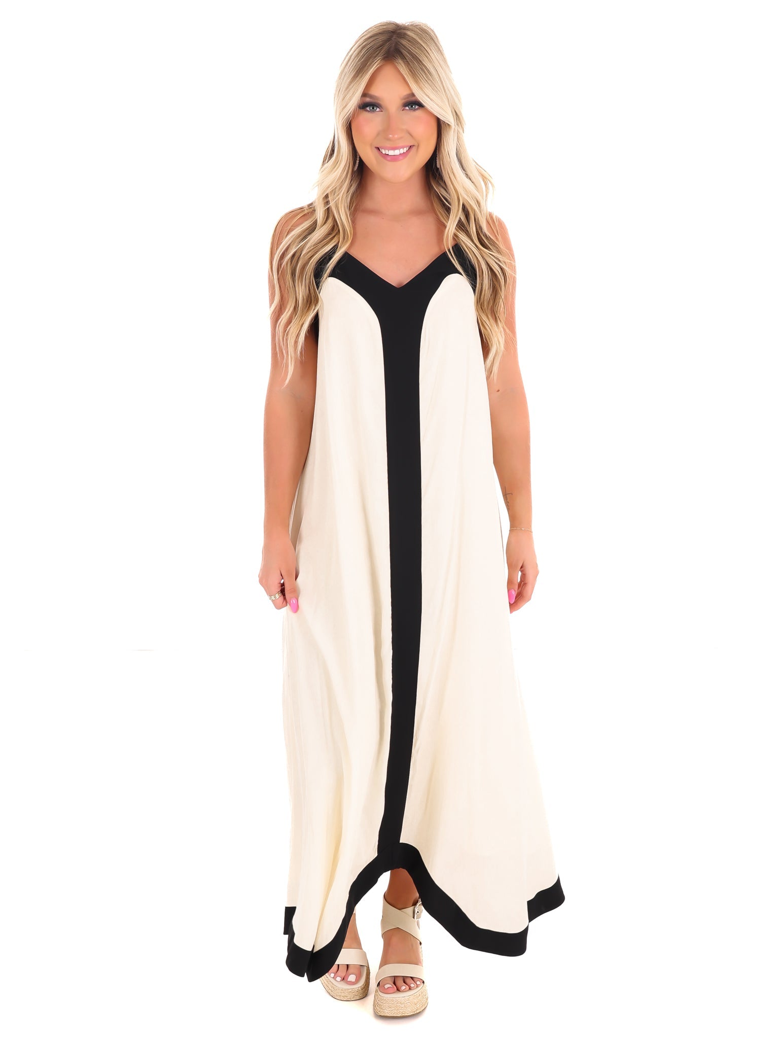 See You Smile Asymmetric Maxi Dress