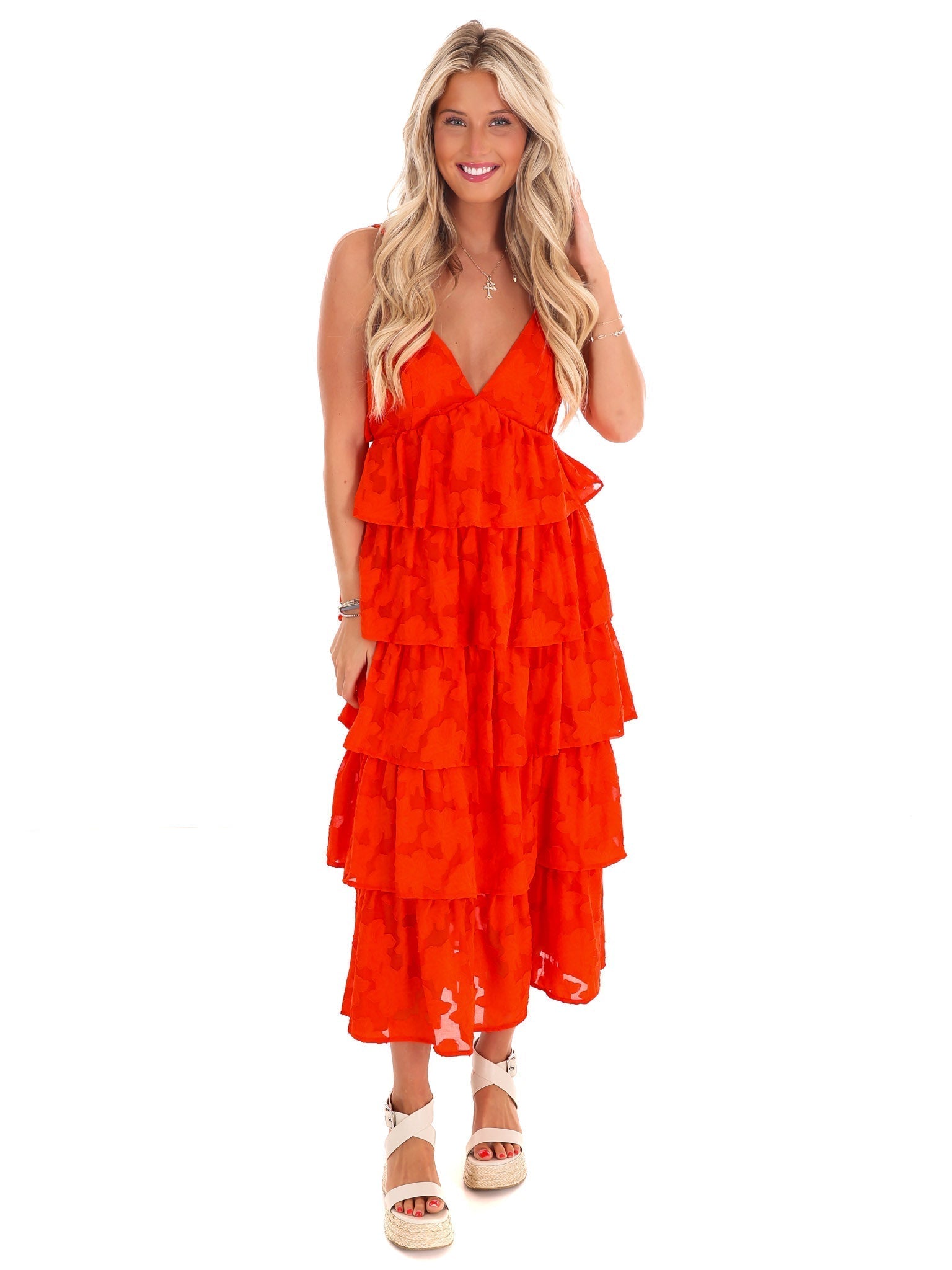 Choose Happiness Textured Midi Dress