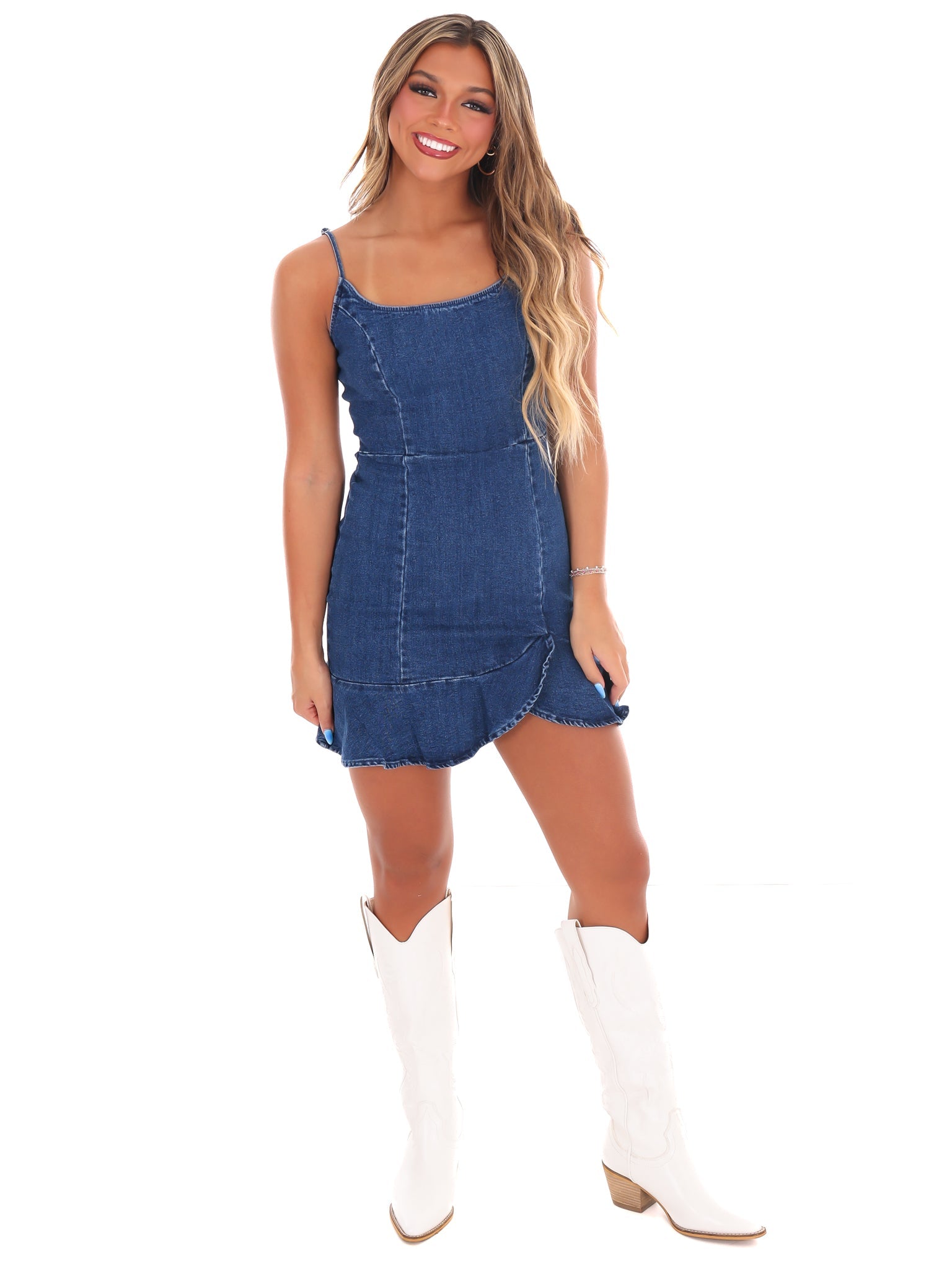 Express Yourself Denim Mini Dress