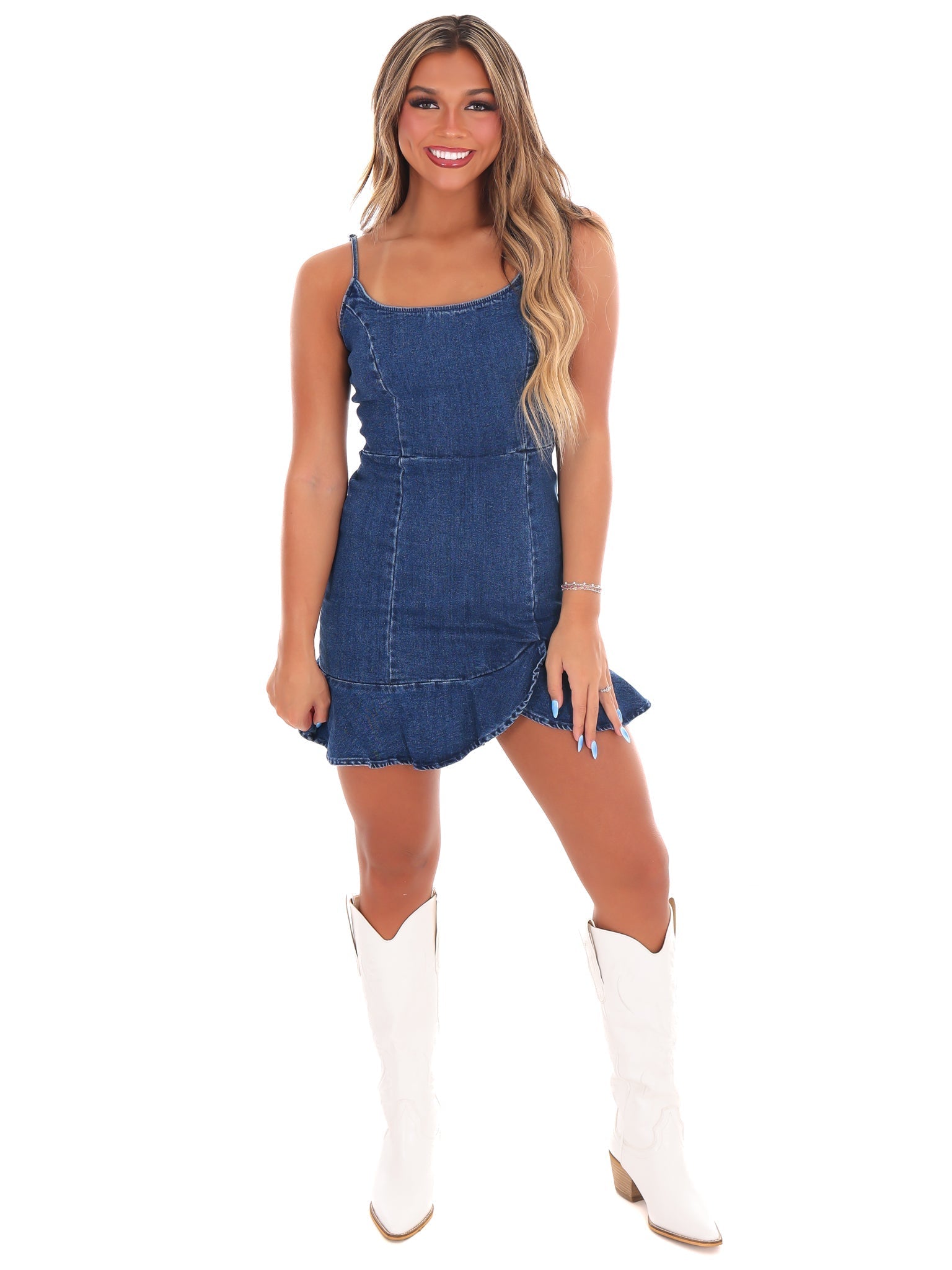Express Yourself Denim Mini Dress