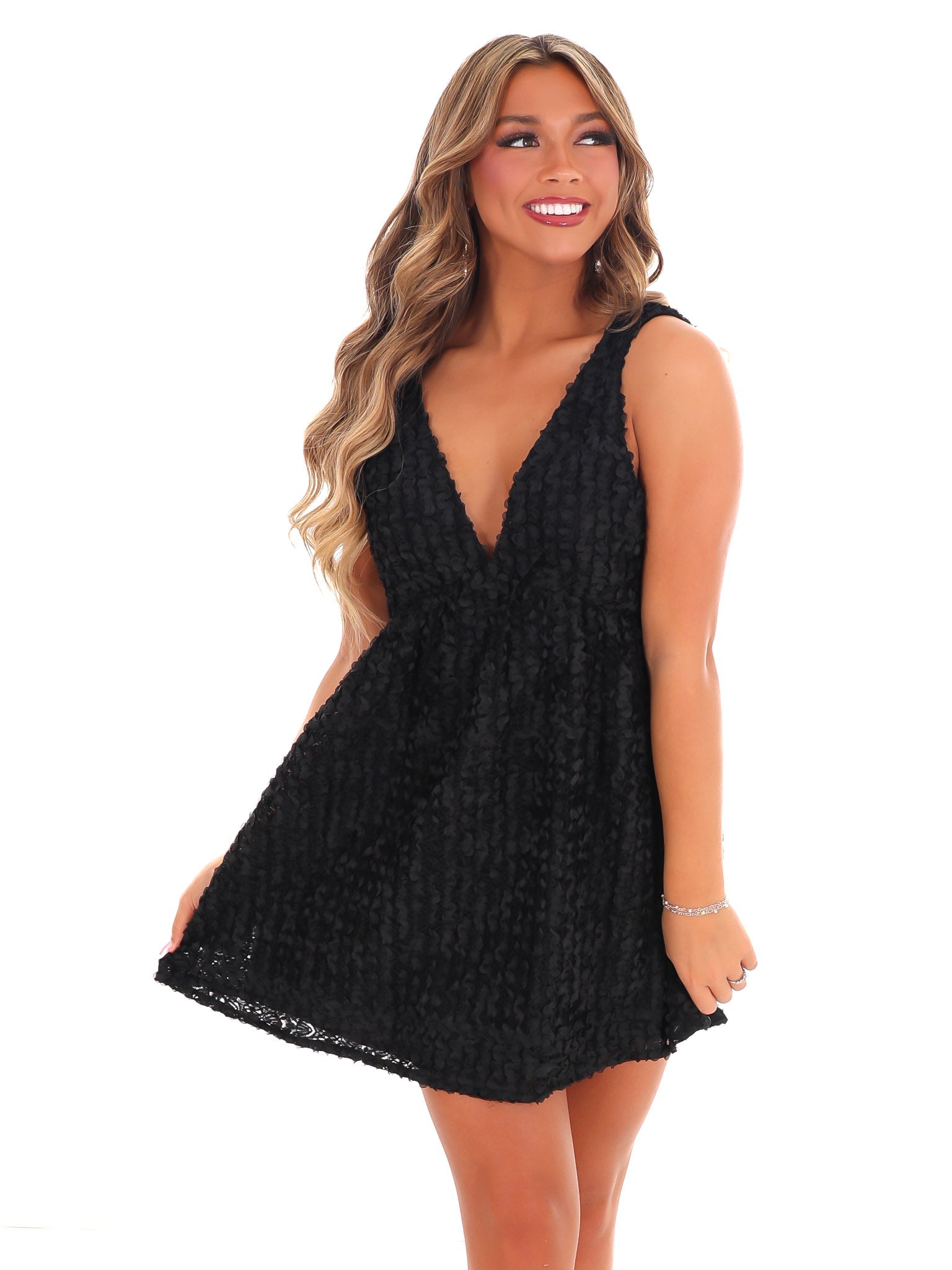 Let it Be Textured Mini Dress