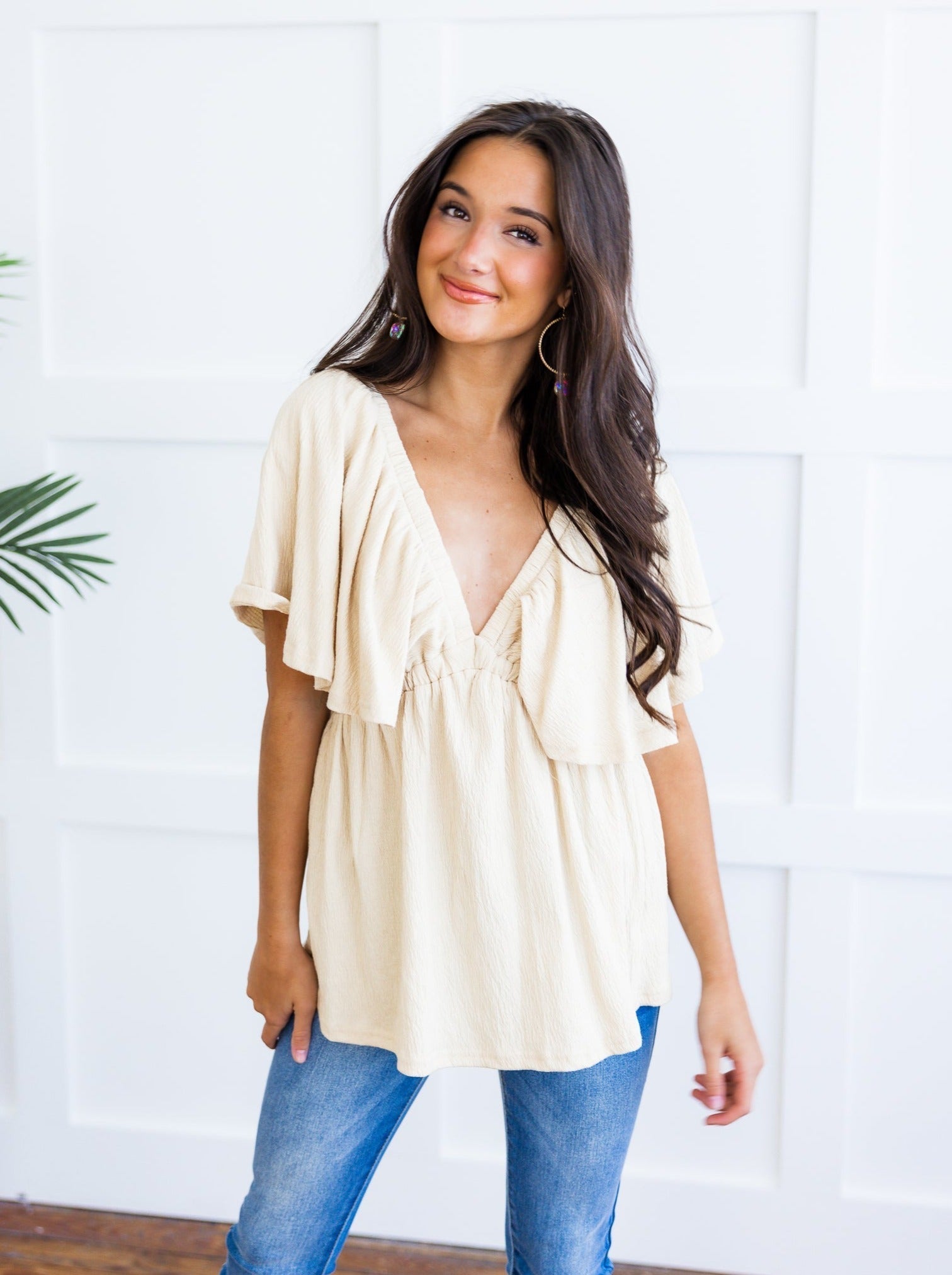 Won't Hesitate Flare Sleeve Top