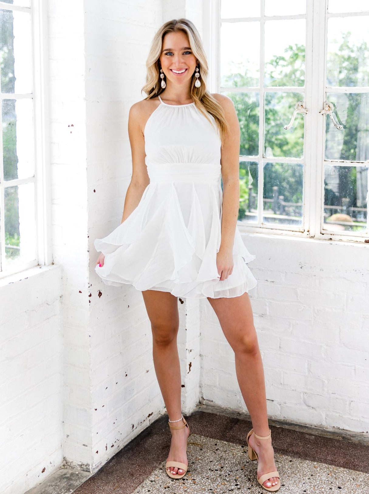 She Said Yes Ruffle Mini Dress