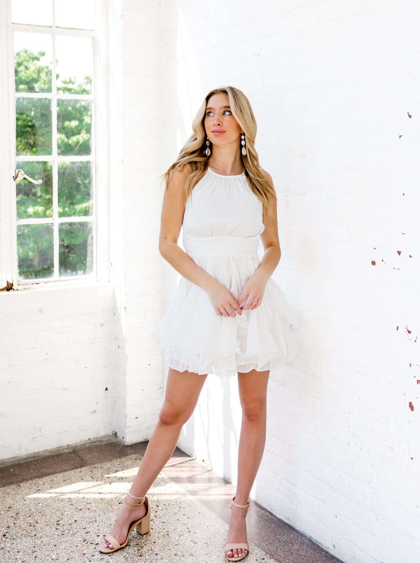 She Said Yes Ruffle Mini Dress