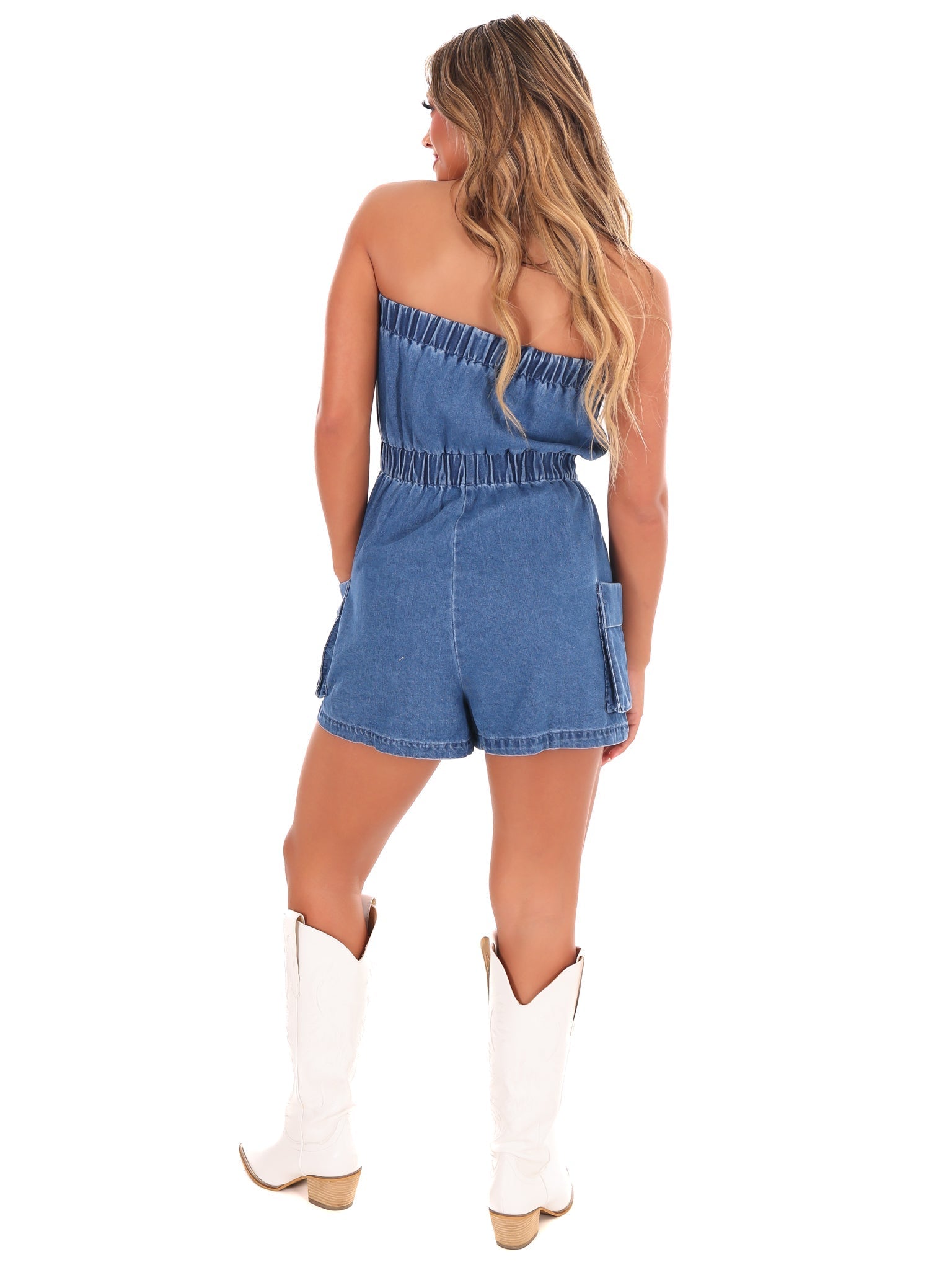 Time to Move Denim Romper