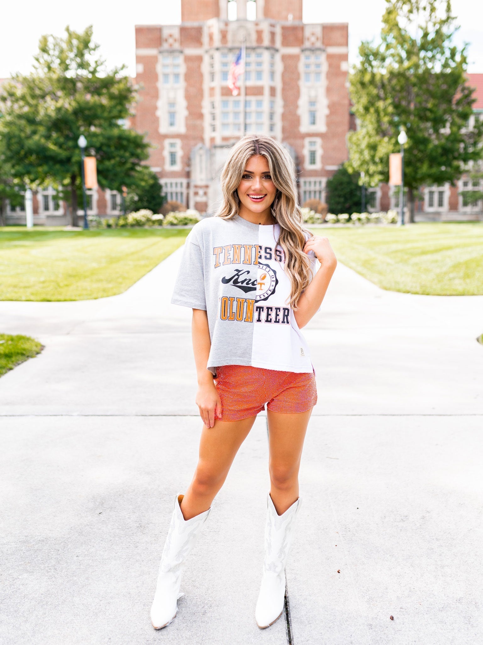 Tennessee Half & Half Waist Length Top