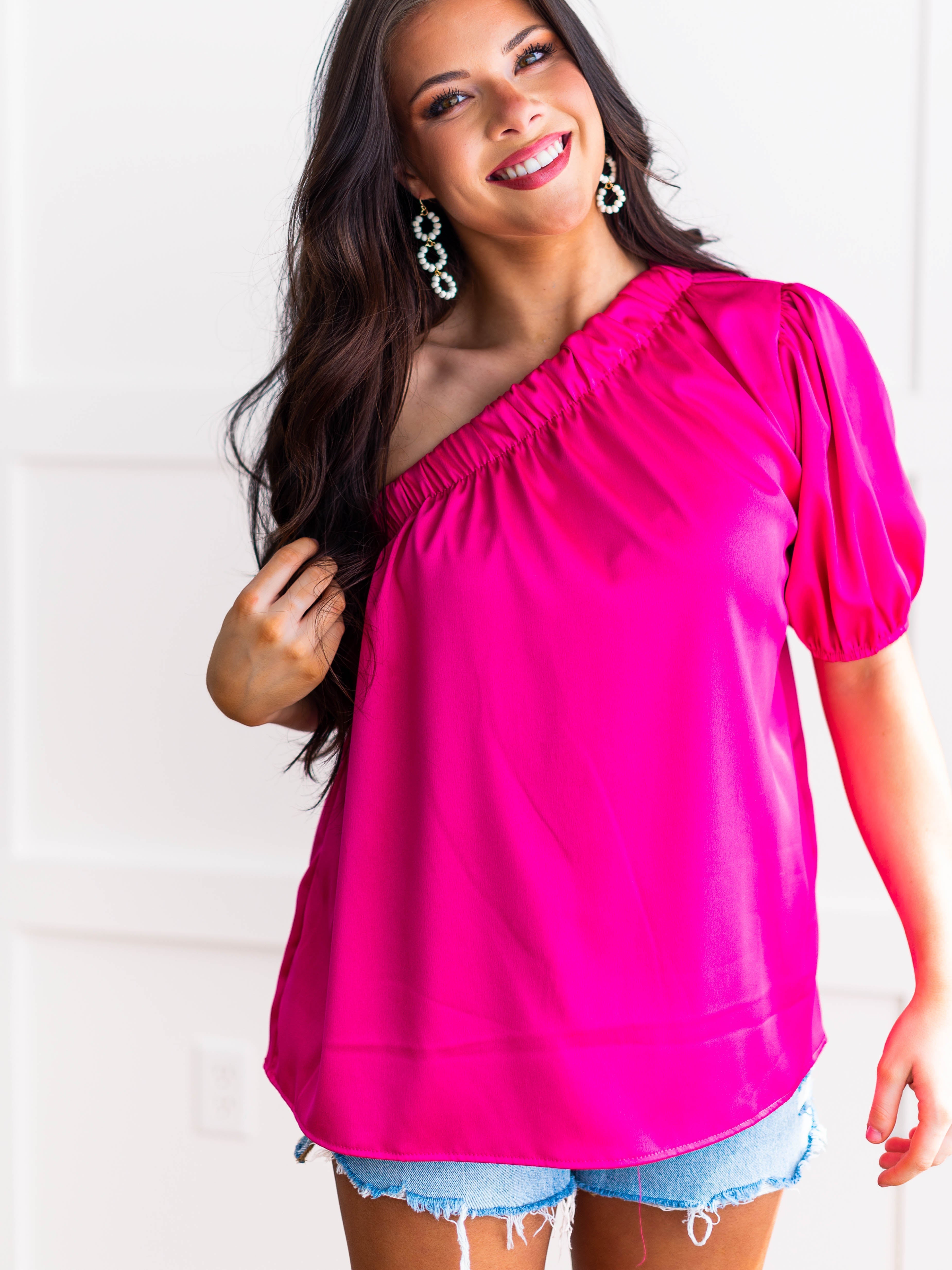 You're So Fine Satin One Shoulder Top