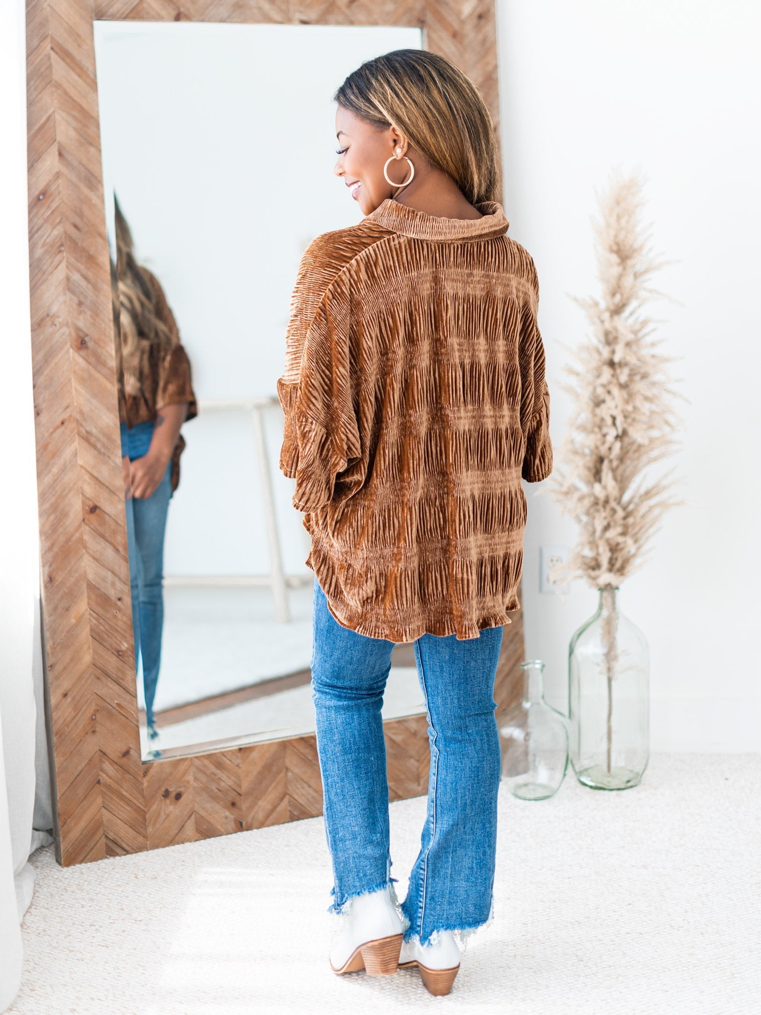 Curvy Write this Down Velvet Top