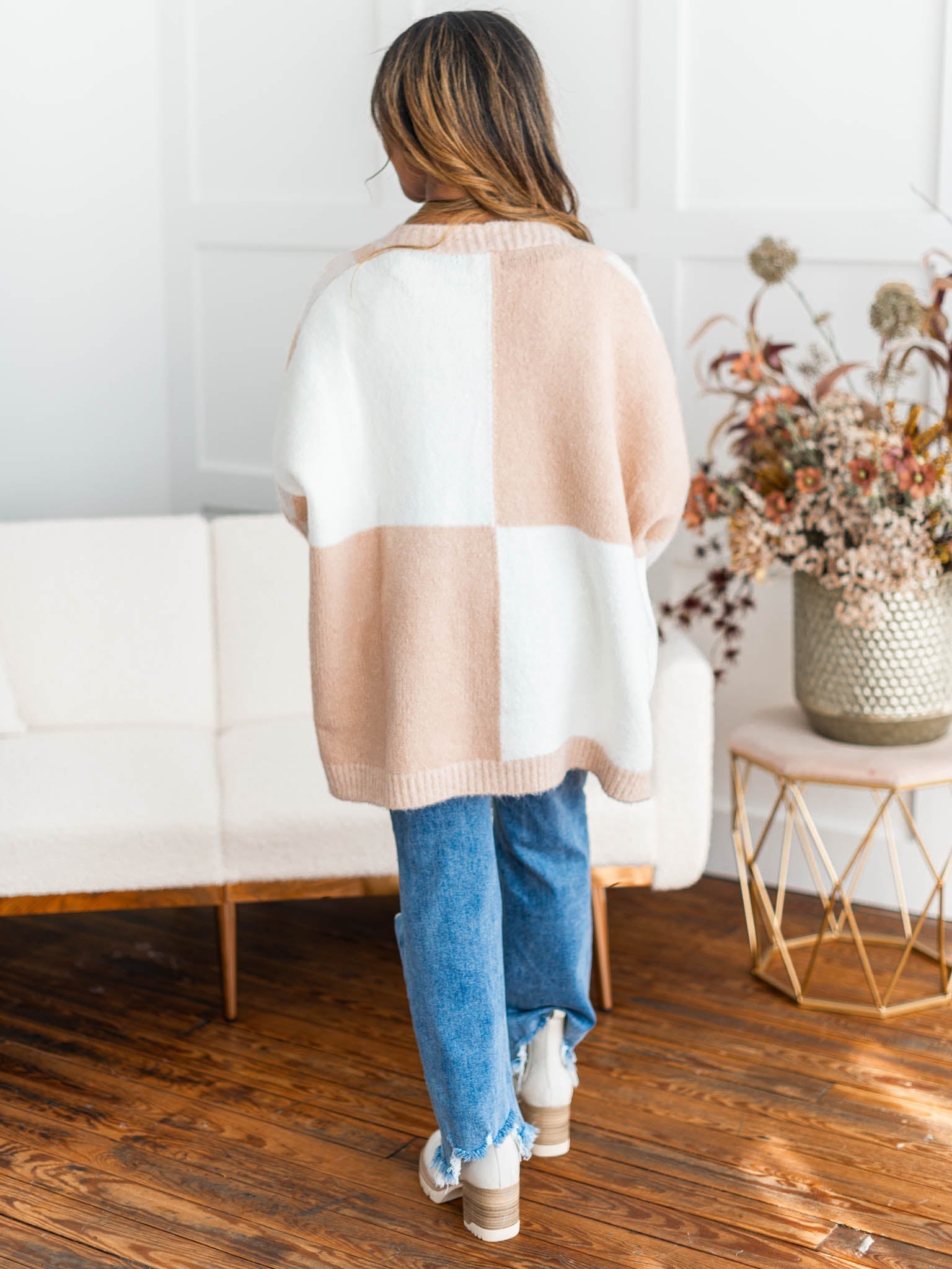 You & Me Checker Cardigan