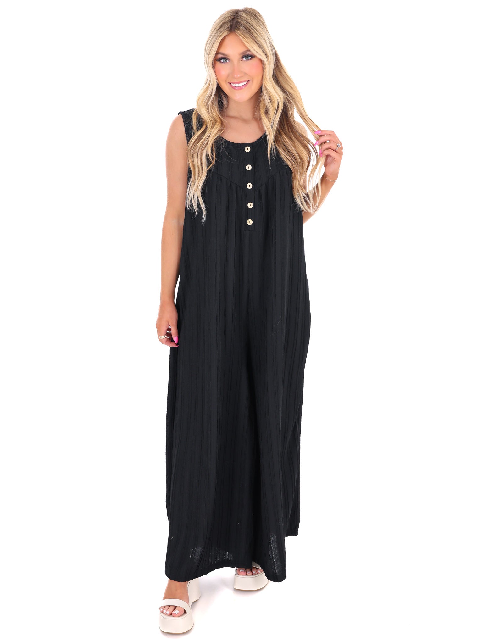 This City Textured Wide Leg Jumpsuit