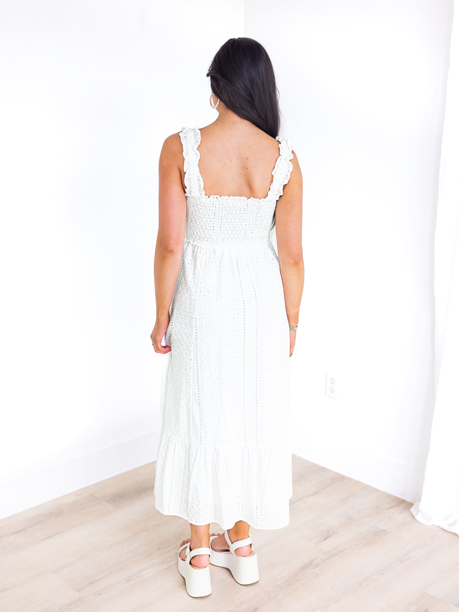 I Wonder Eyelet Maxi Dress