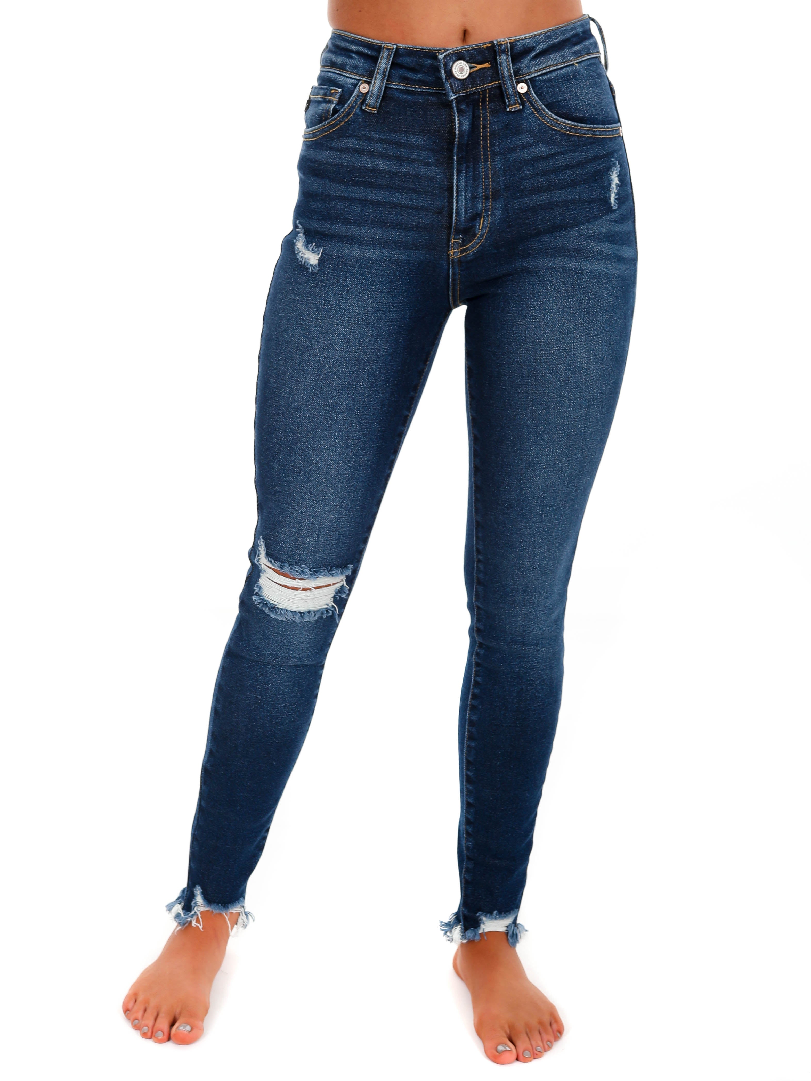 Wrong Timing Dark High Rise Ankle Skinny Jean