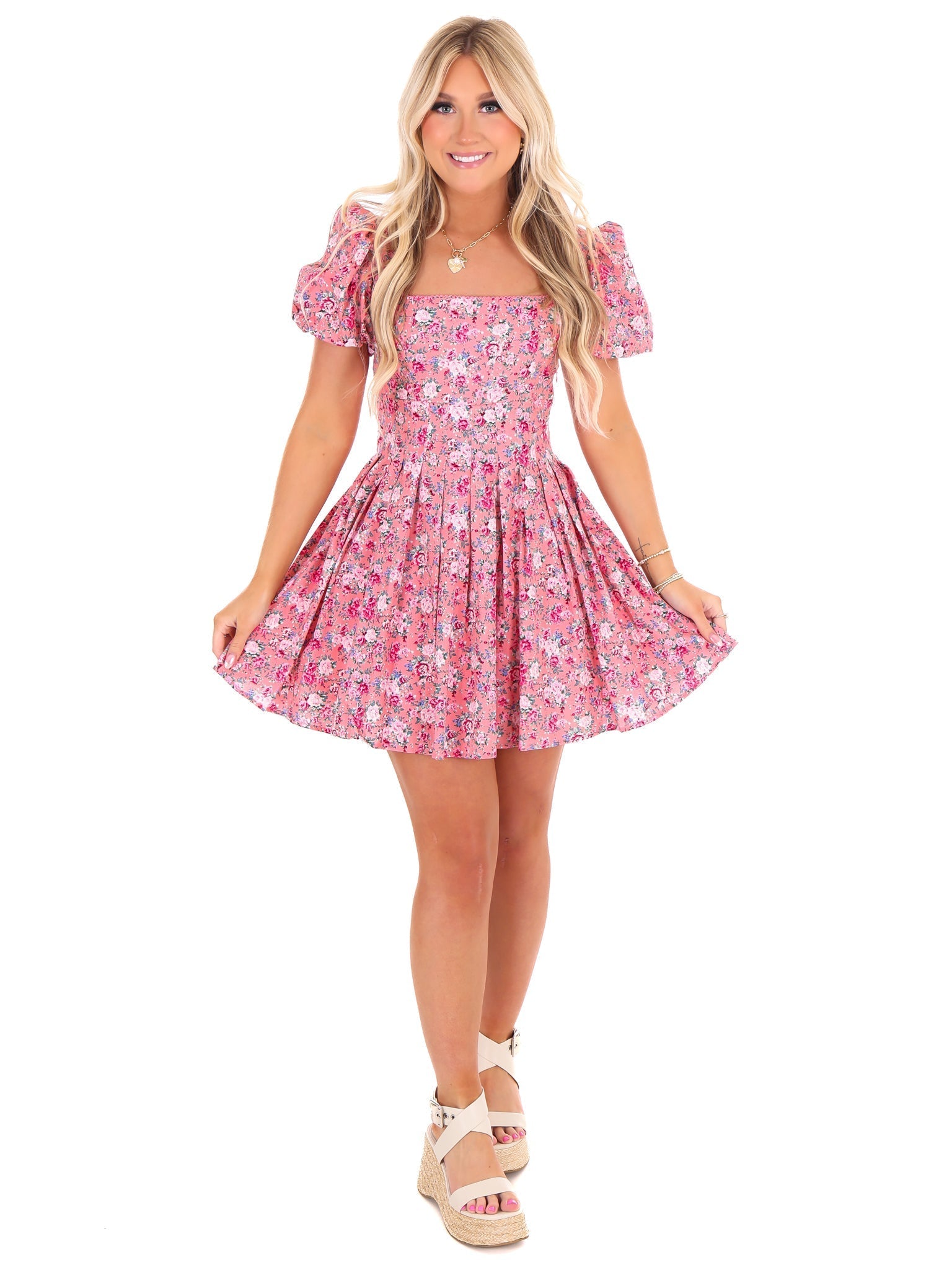 Stick With Me Floral Mini Dress