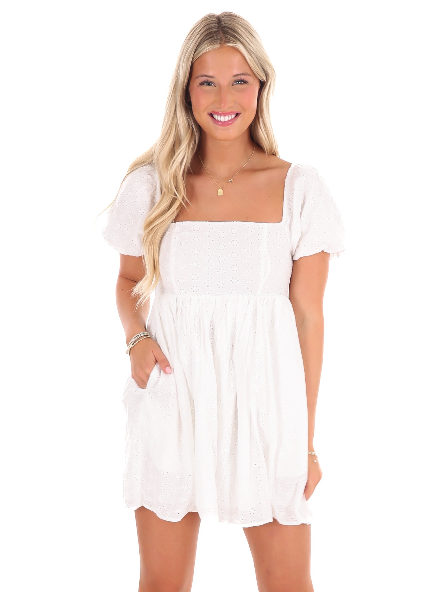 Irresistible Eyelet Babydoll Romper