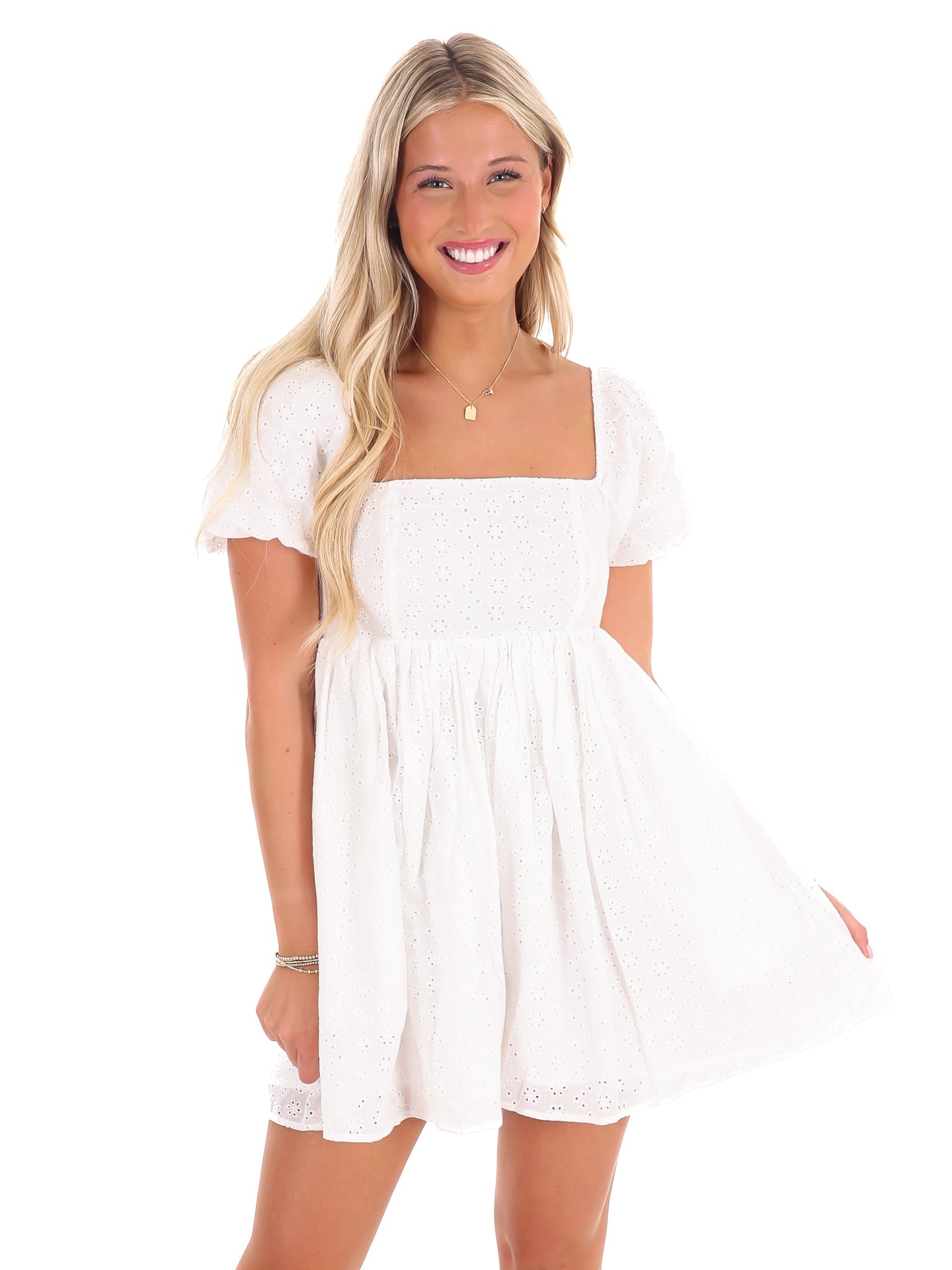 Irresistible Eyelet Babydoll Romper