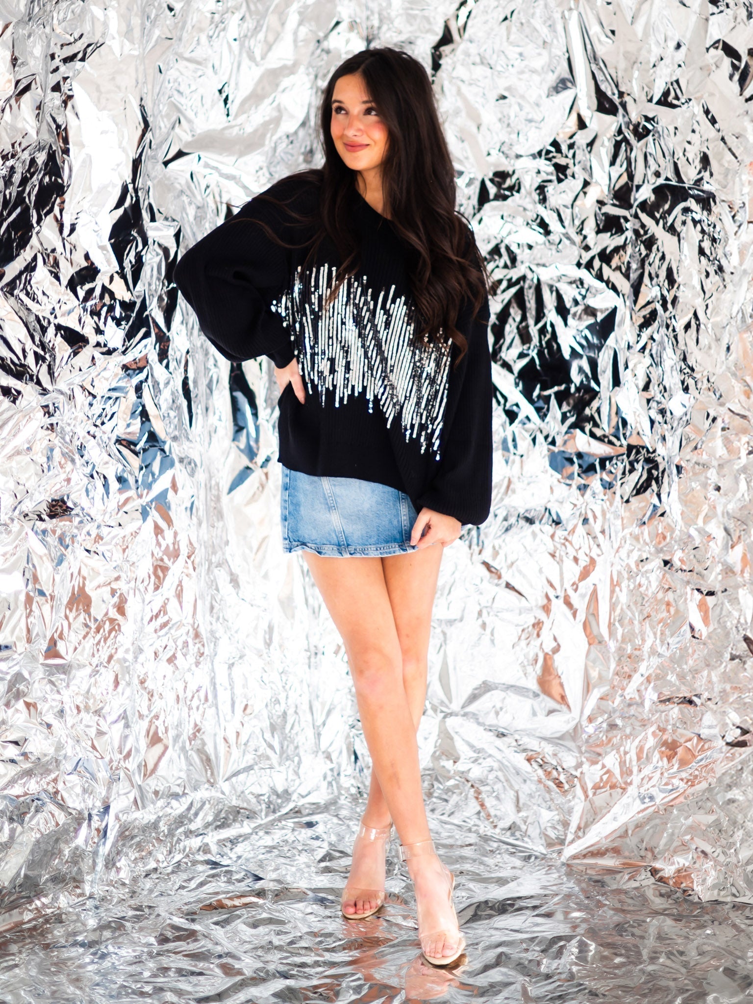 Curvy Sparkle Like Diamonds Sweater