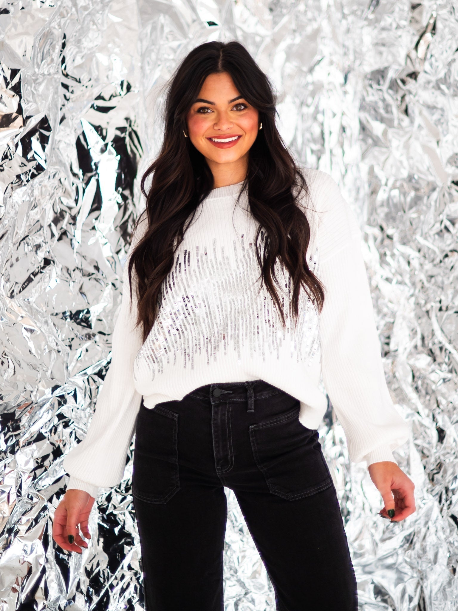 Curvy Sparkle Like Diamonds Sweater