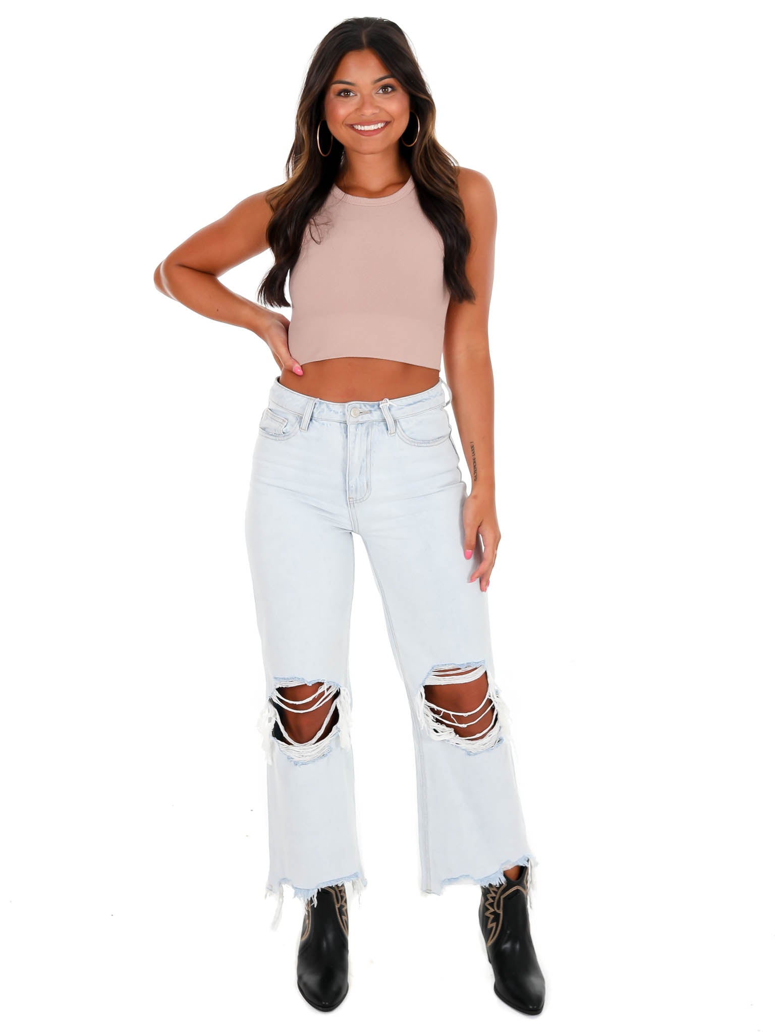 Believe in Me Chevron Crop Top