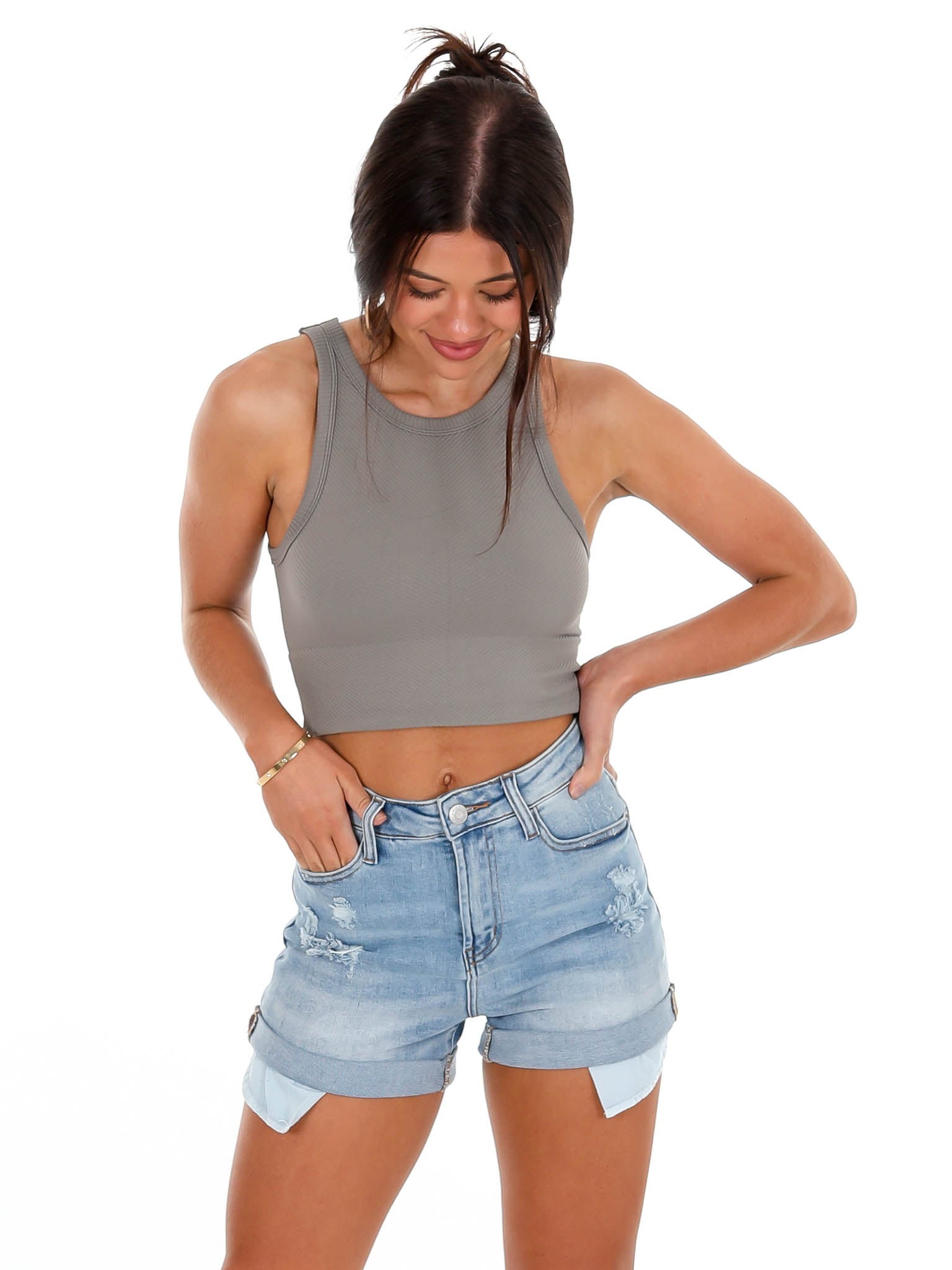 Believe in Me Chevron Crop Top