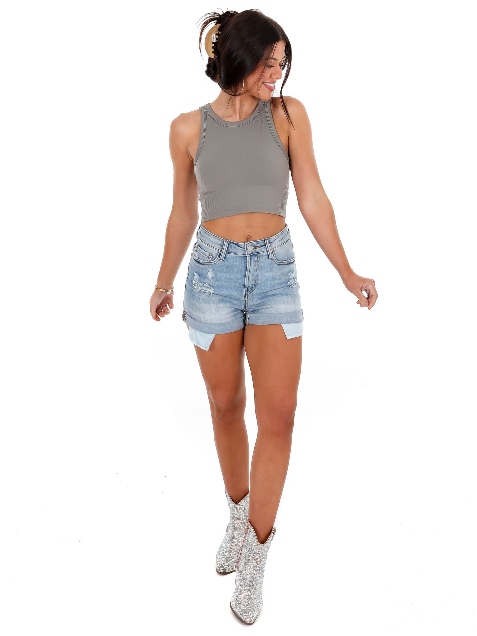 Believe in Me Chevron Crop Top