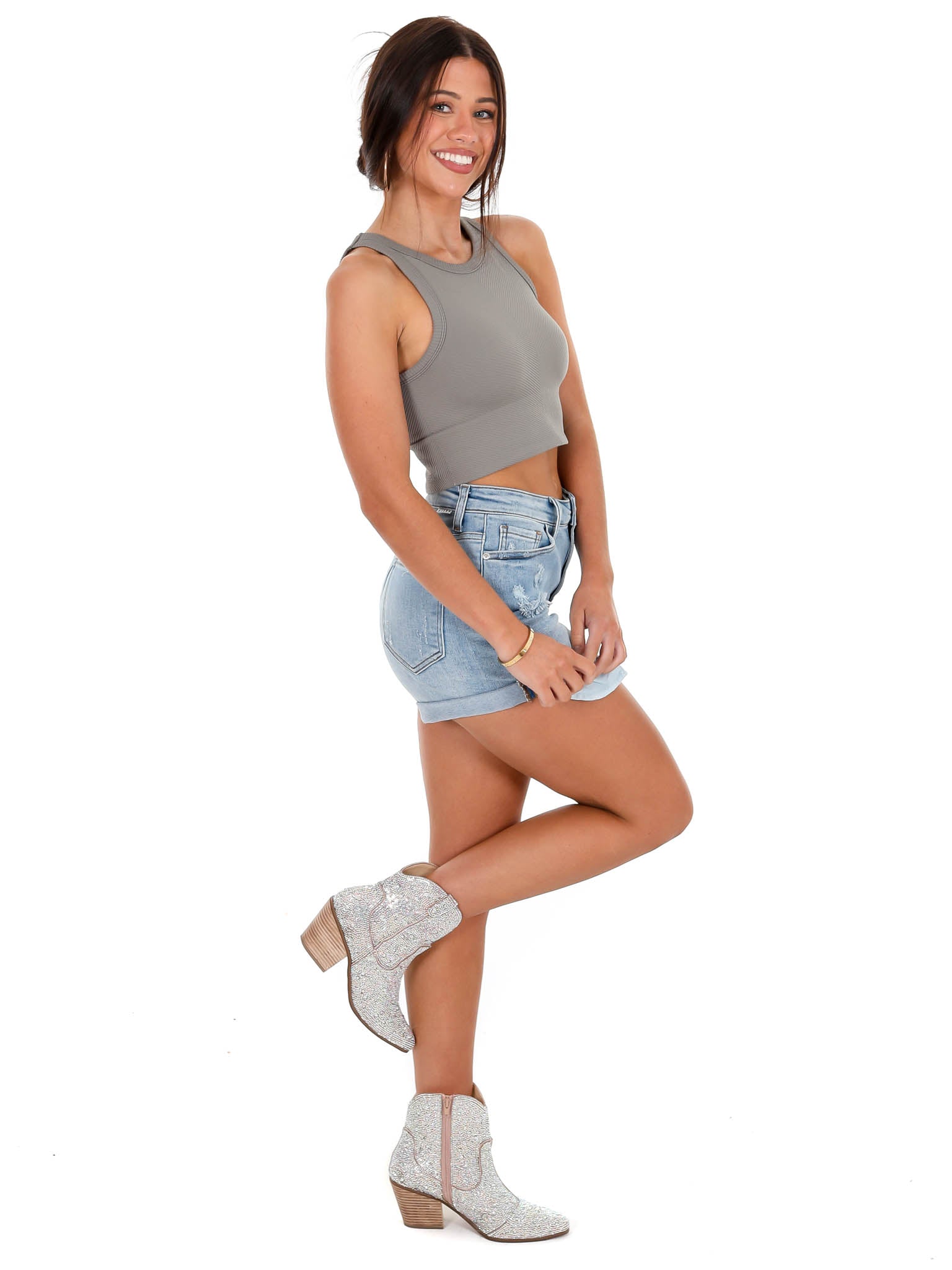 Believe in Me Chevron Crop Top