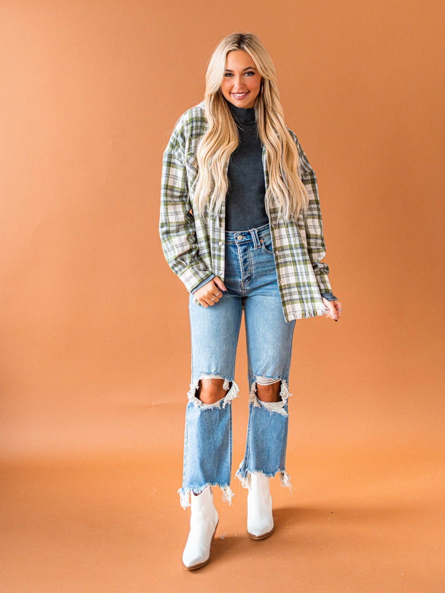 Worth Your While Hooded Plaid Top