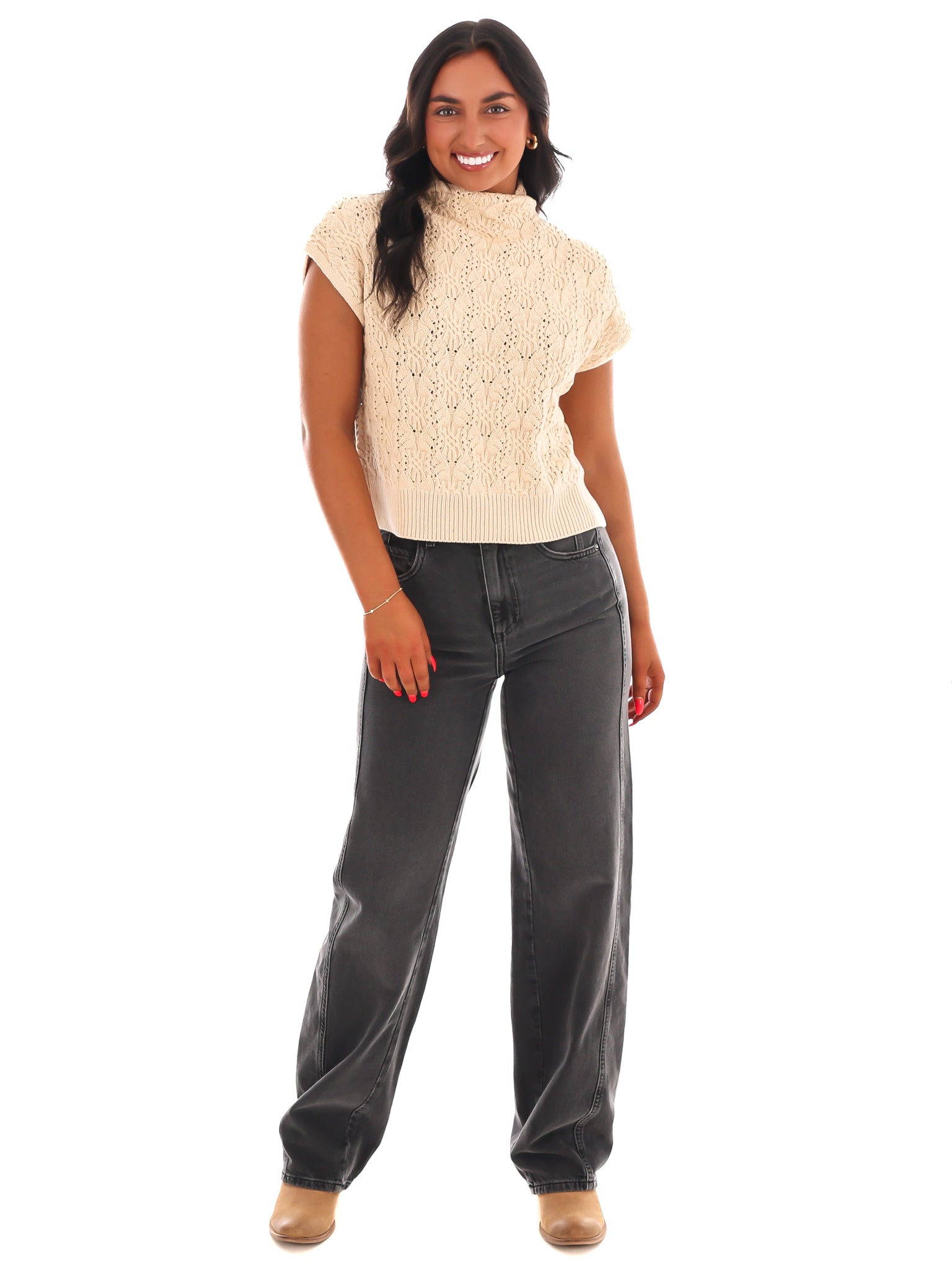 Free People Vickie Mock Neck Sweater