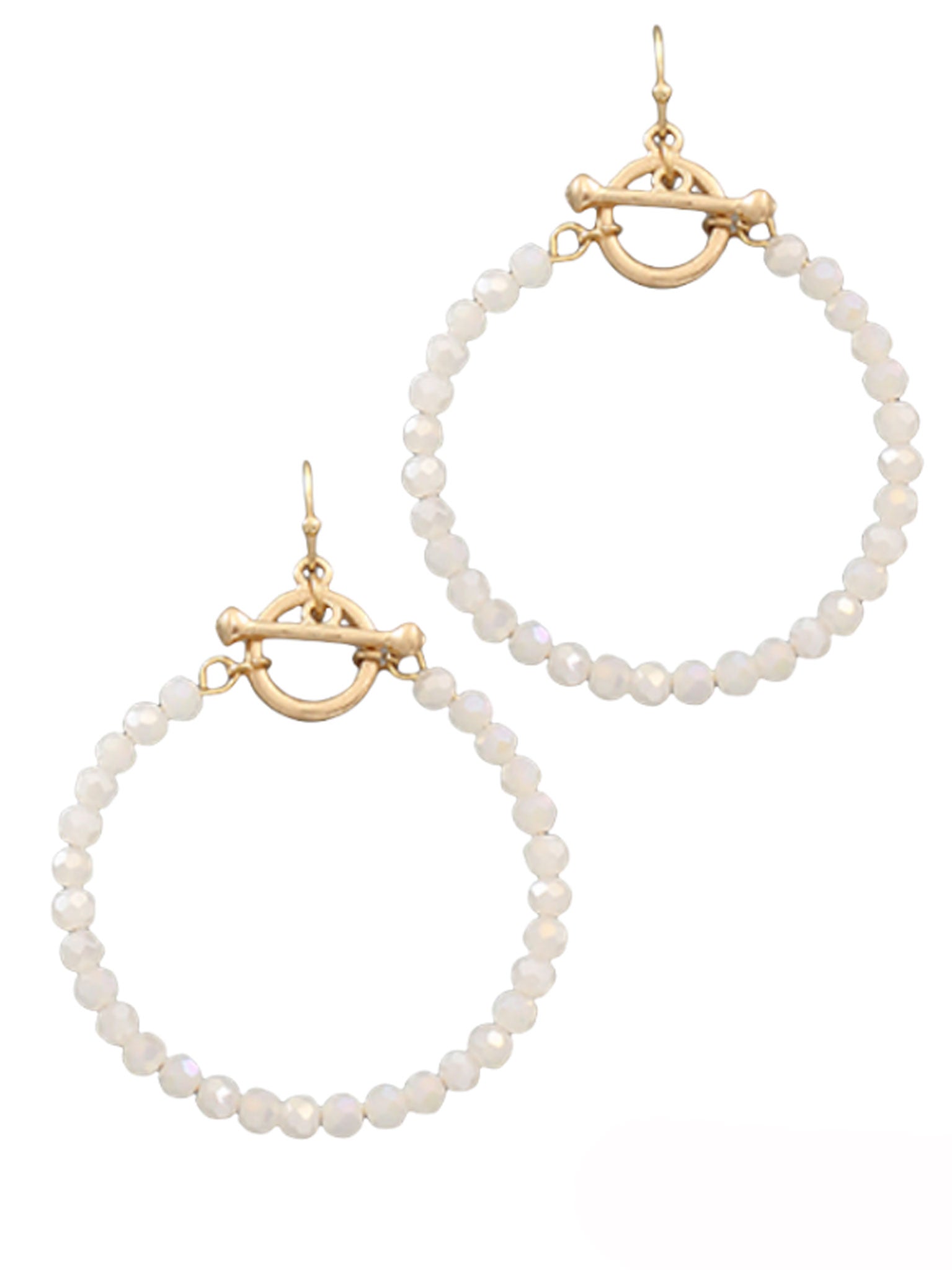 Bead Circle Toggle Earrings