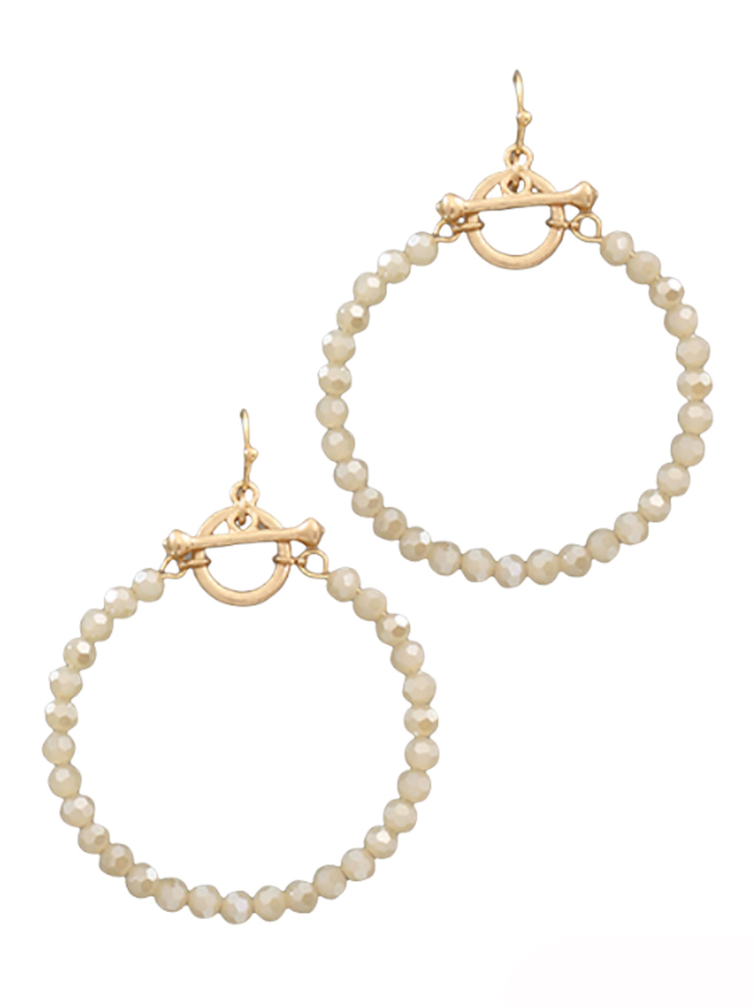 Bead Circle Toggle Earrings