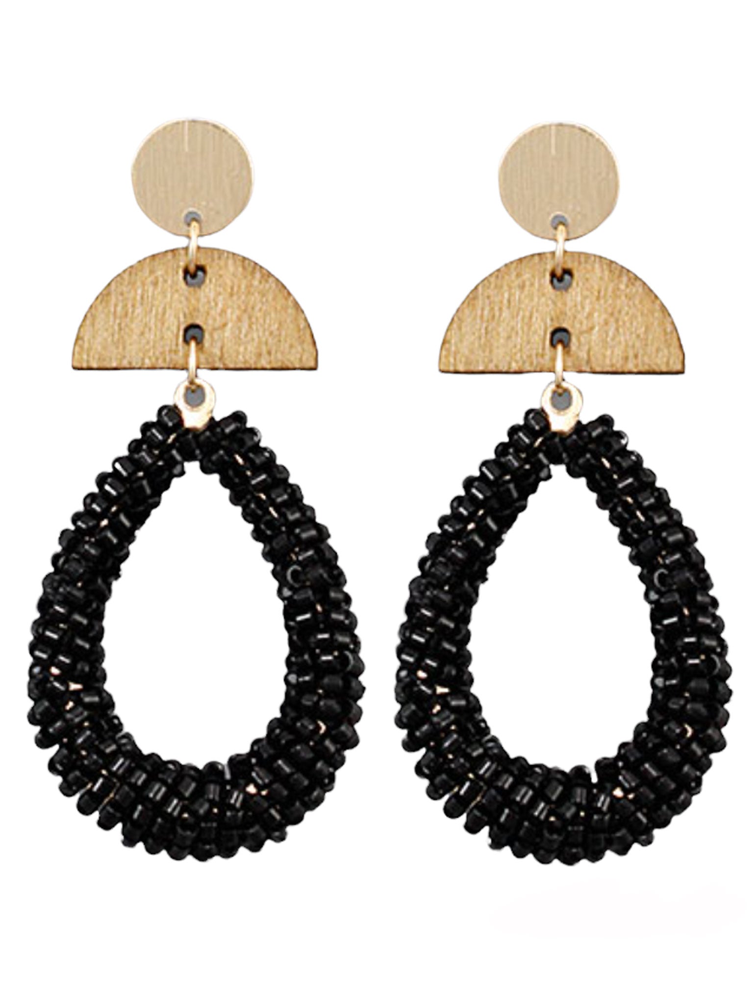 Bead Teardrop & Wedge Earrings