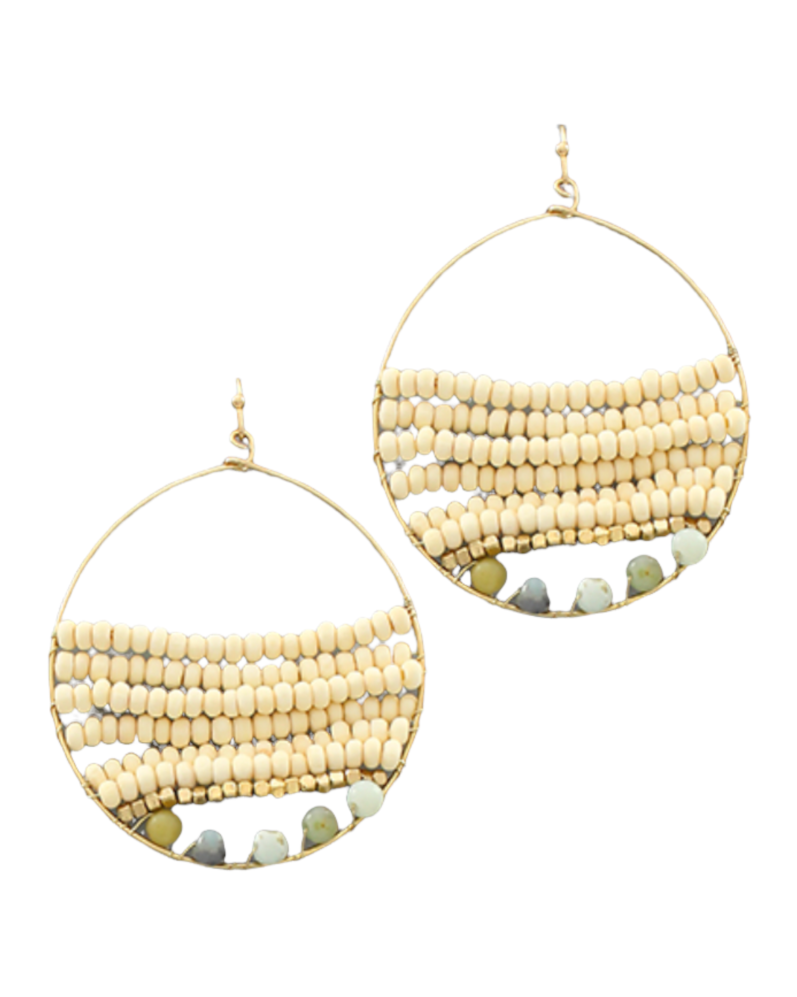 Beaded Round Earrings