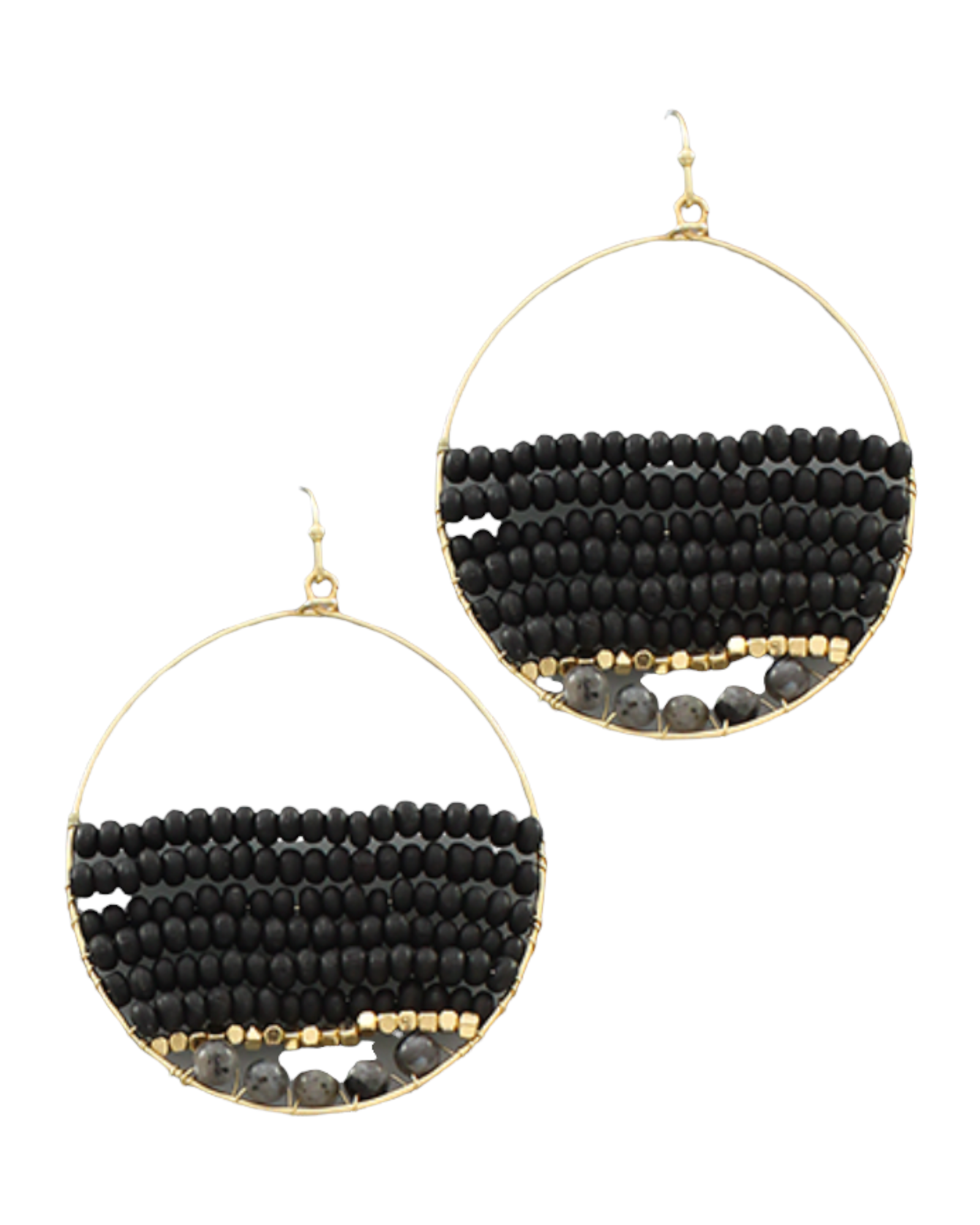 Beaded Round Earrings