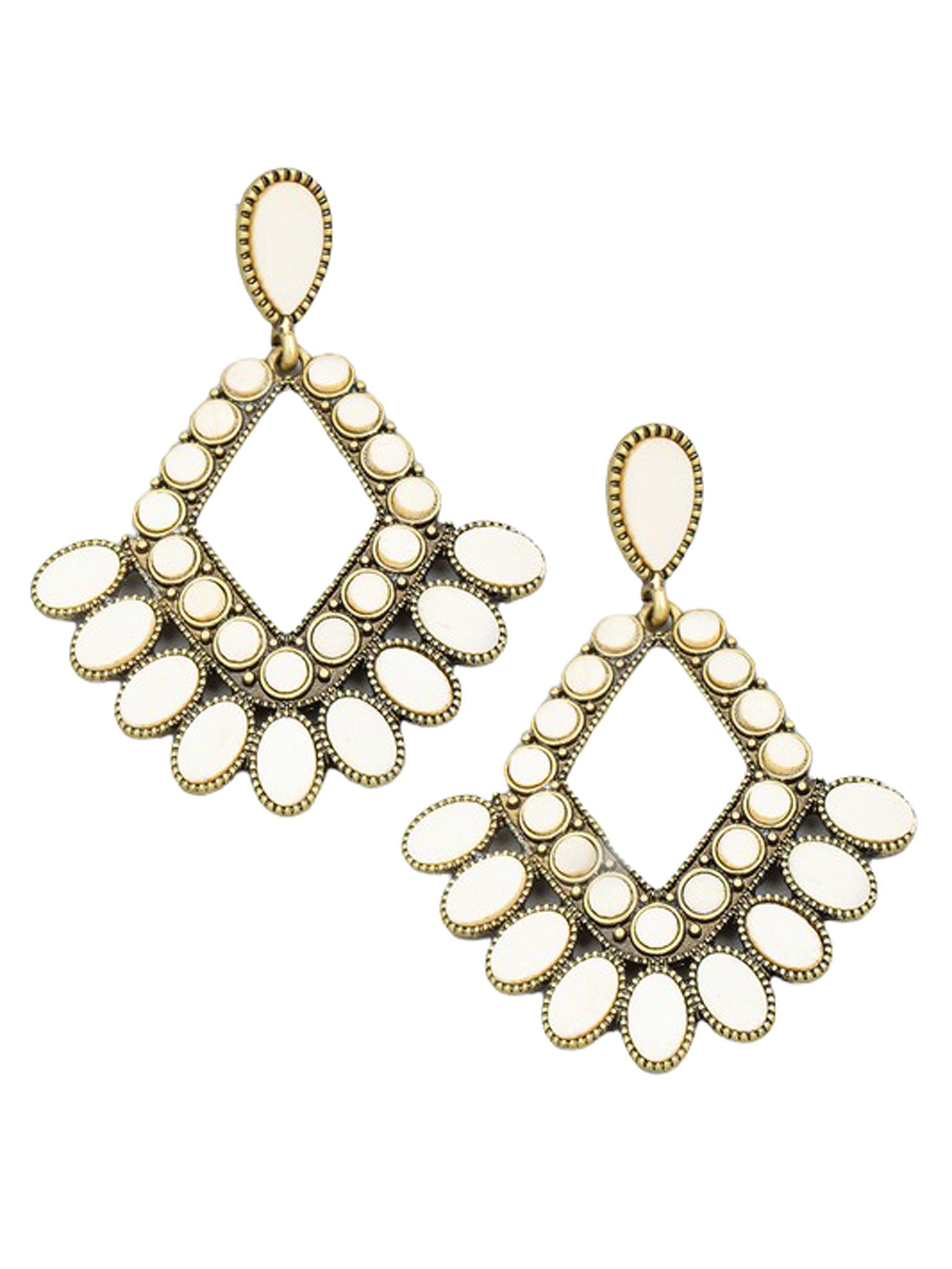 Boho Diamond Shape Drop Earrings