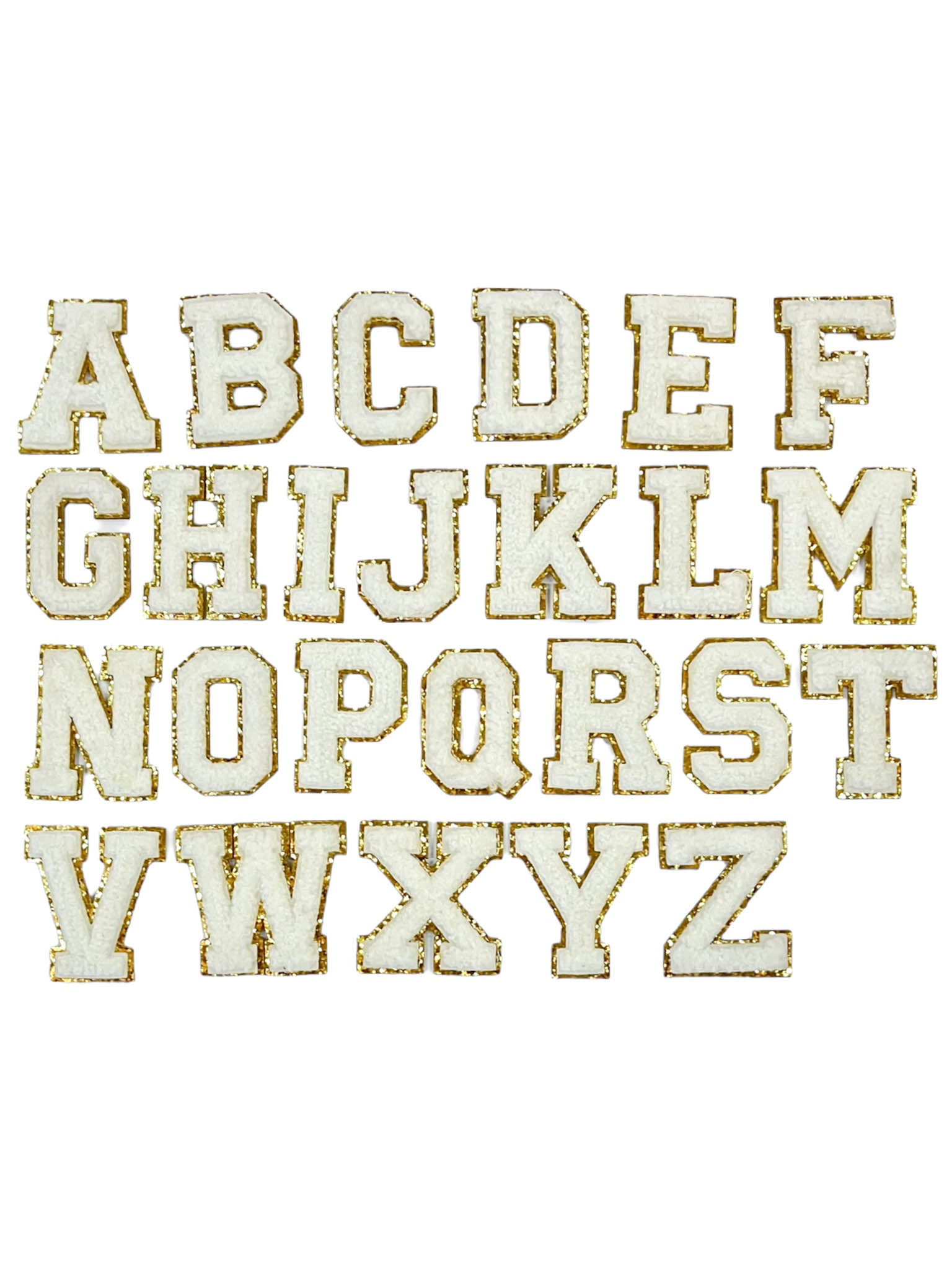 White Chenille Letter 5.5cm Patch