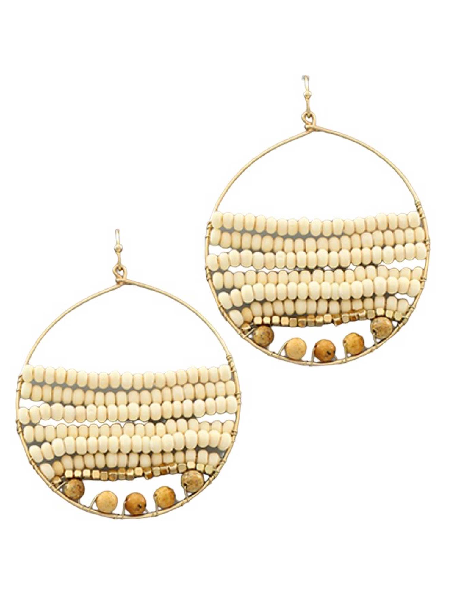 Beaded Round Earrings
