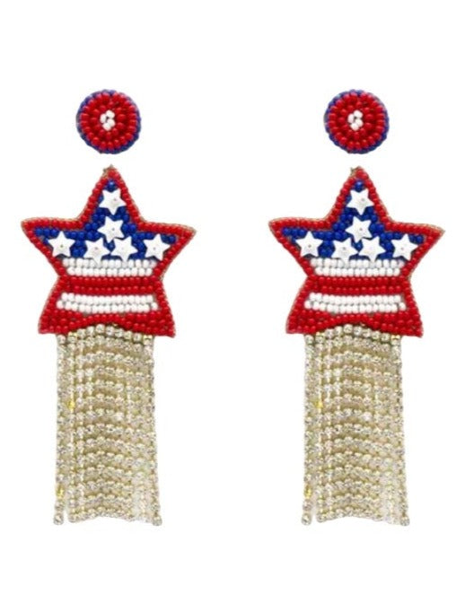Dangle Star USA Earrings