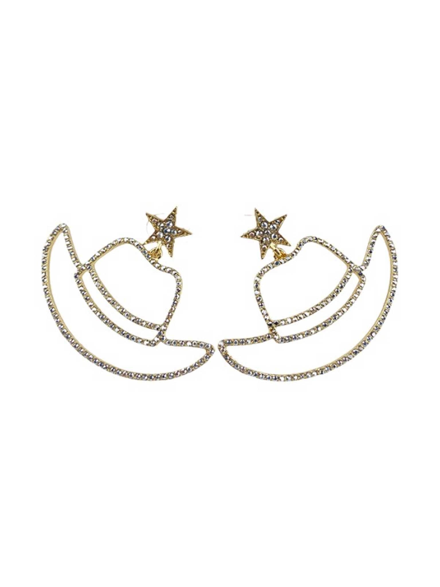 Cowboy Hat Pave Stone Earrings