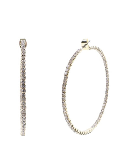 50 mm Crystal Paved Hoops