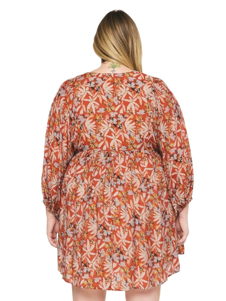 Curvy Time Will Tell Floral Mini Dress