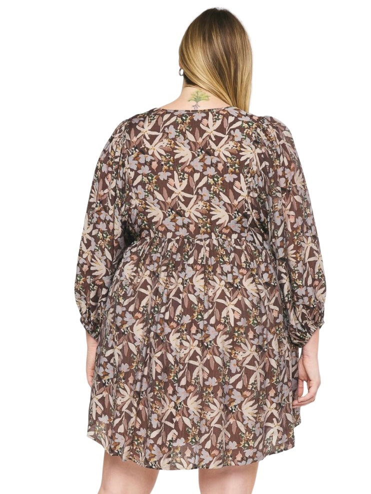 Curvy Time Will Tell Floral Mini Dress