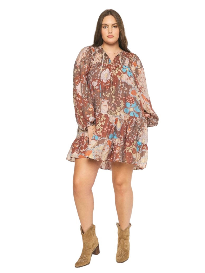 Curvy Show Me the Way Print Dress