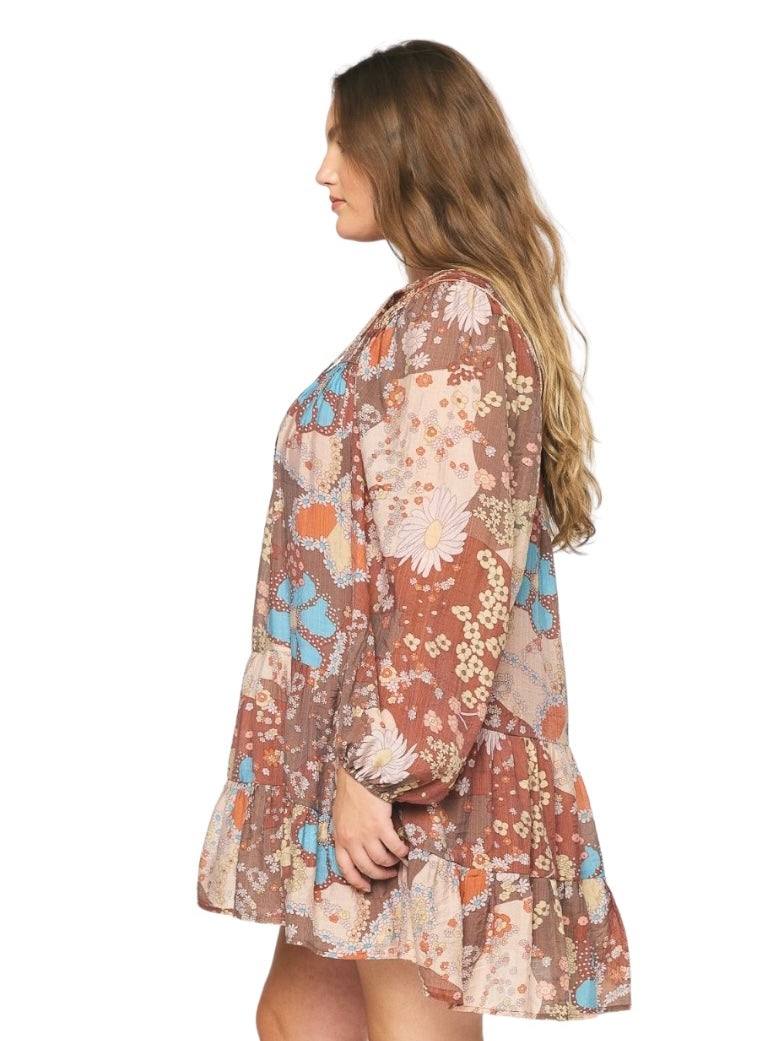 Curvy Show Me the Way Print Dress