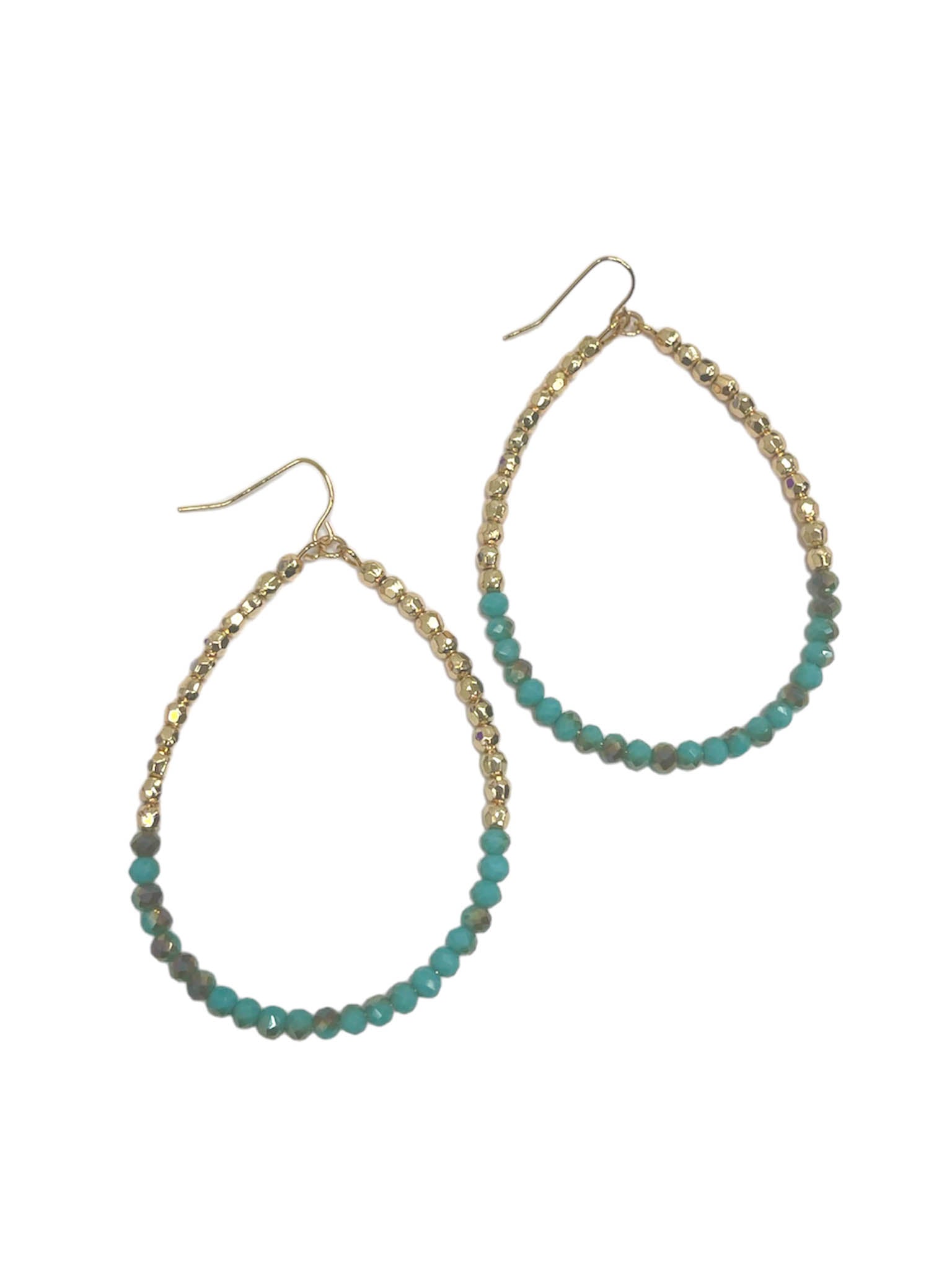 Crystal Beaded Hoop Earrings