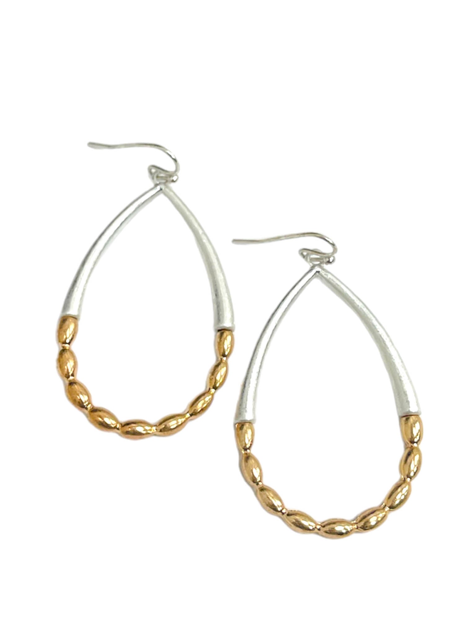 Two Tone Teardrop Earrings