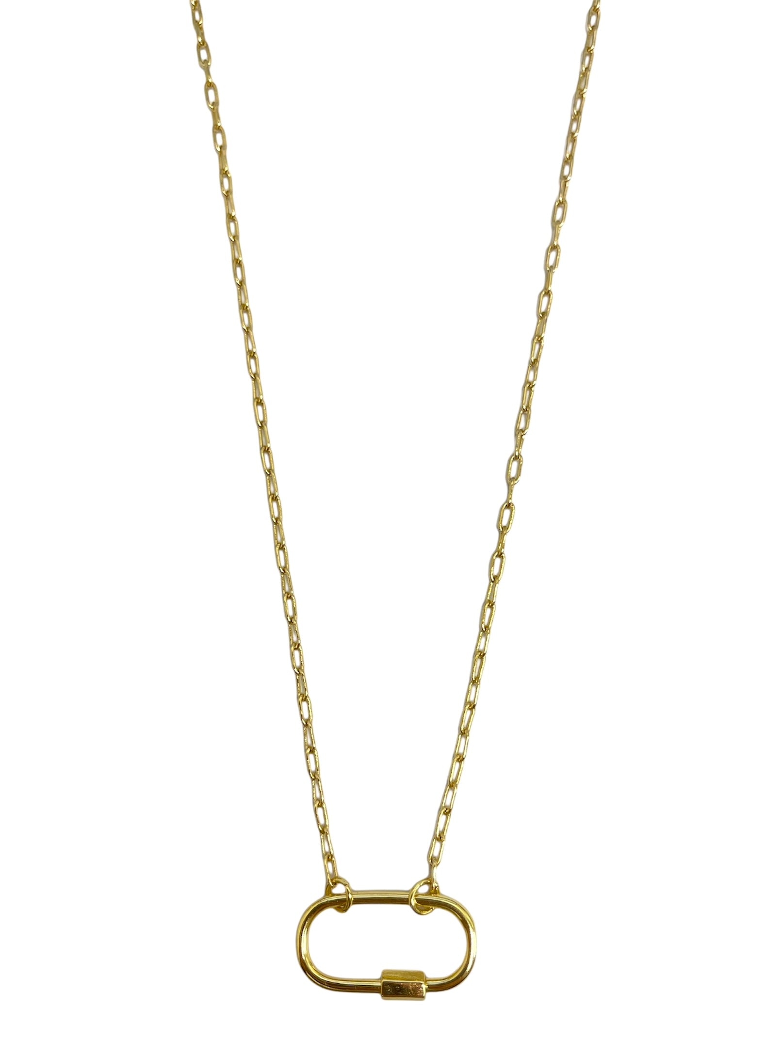 Charm Necklace Dainty Link with Lock