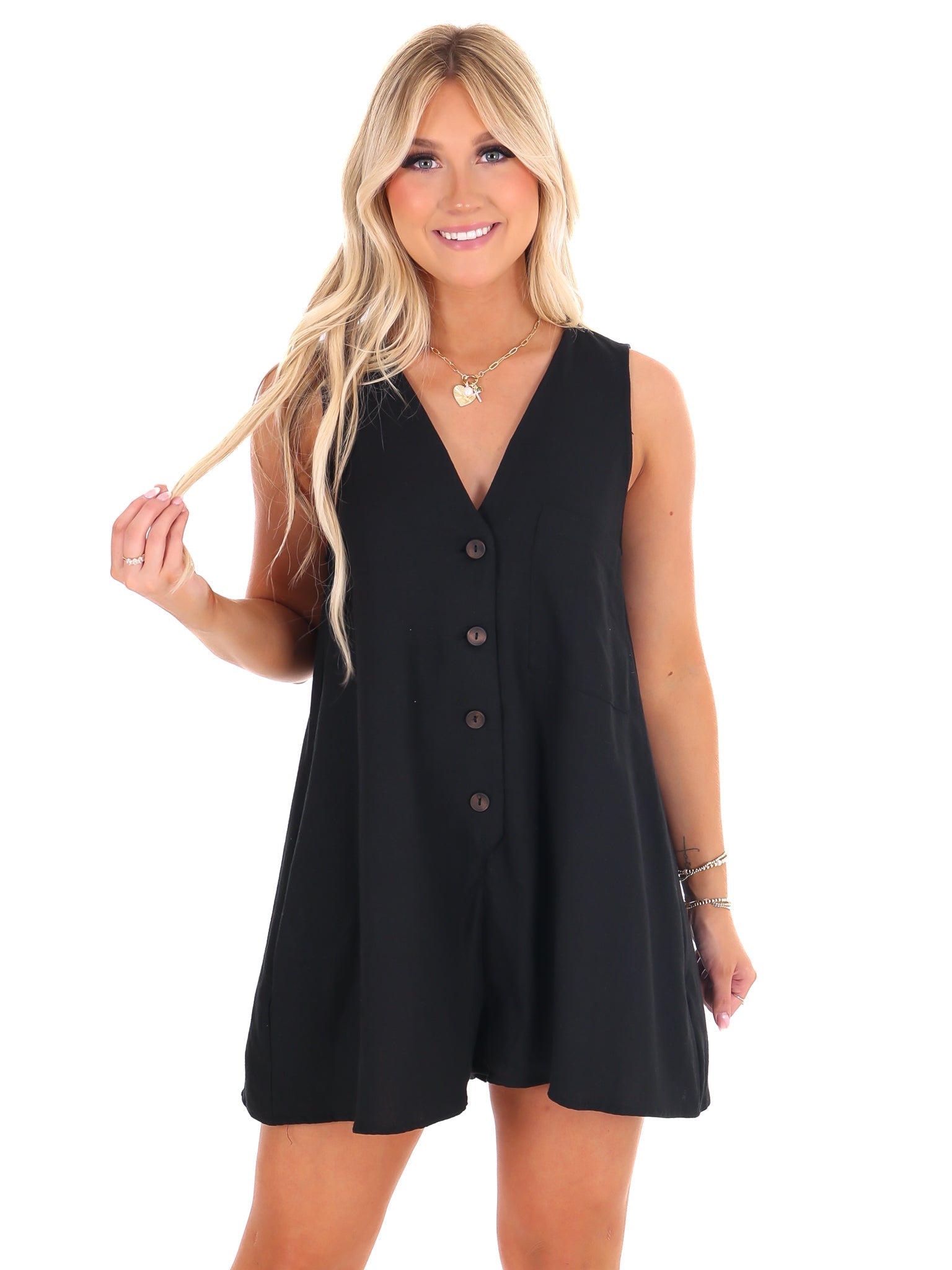 Triple Take Button Down Romper
