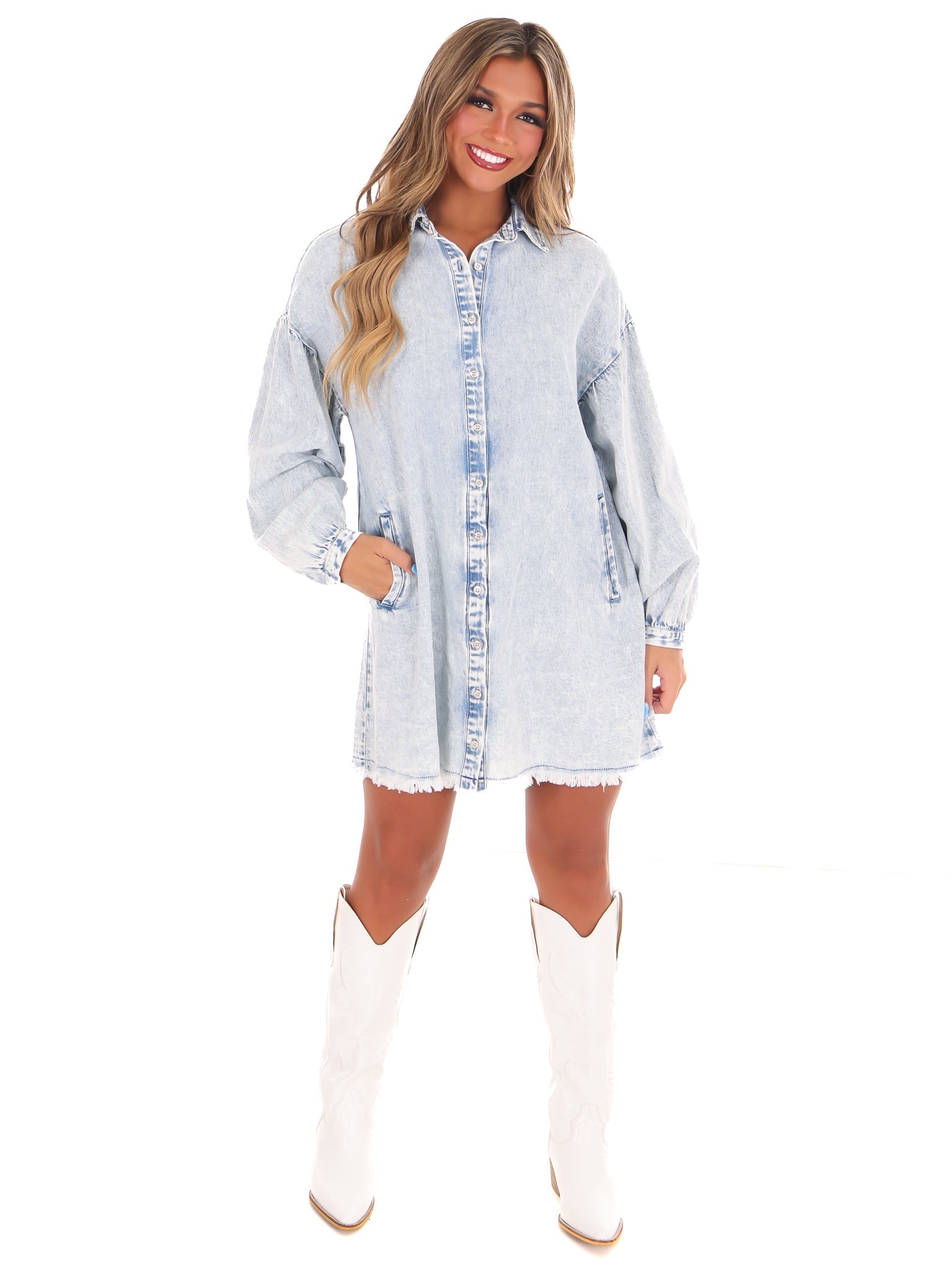 You'll Be With Me Denim Shirt Dress